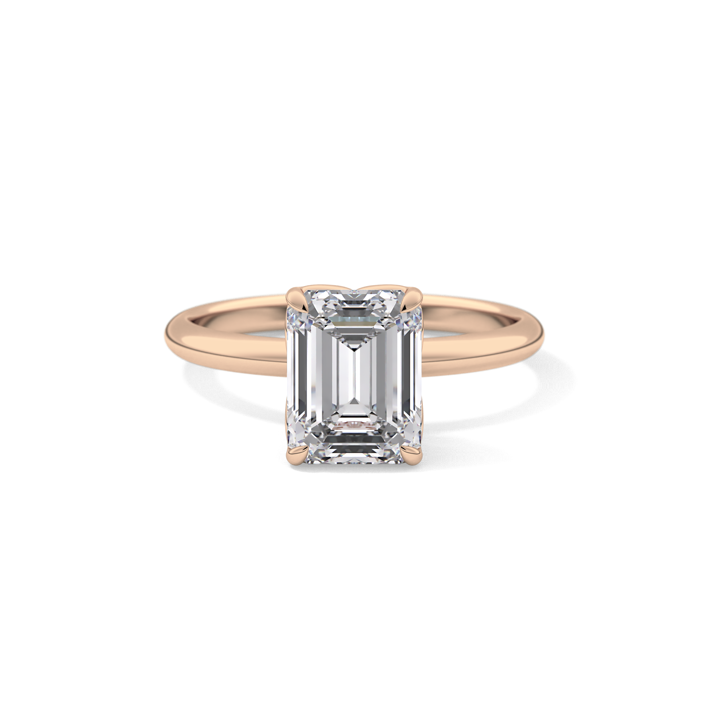 Emerald Solitaire Lab Grown Diamond Engagement Ring