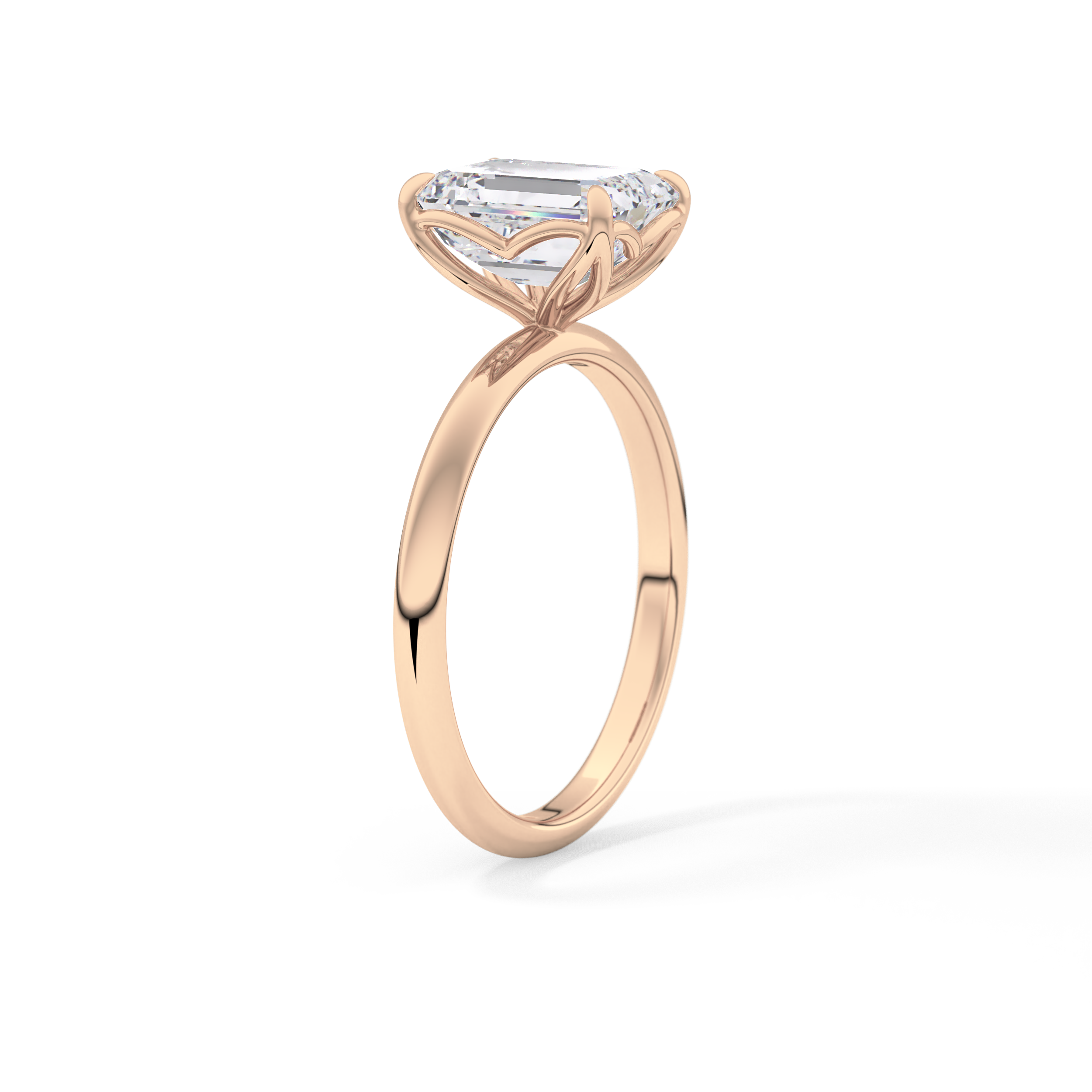Emerald Solitaire Lab Grown Diamond Engagement Ring