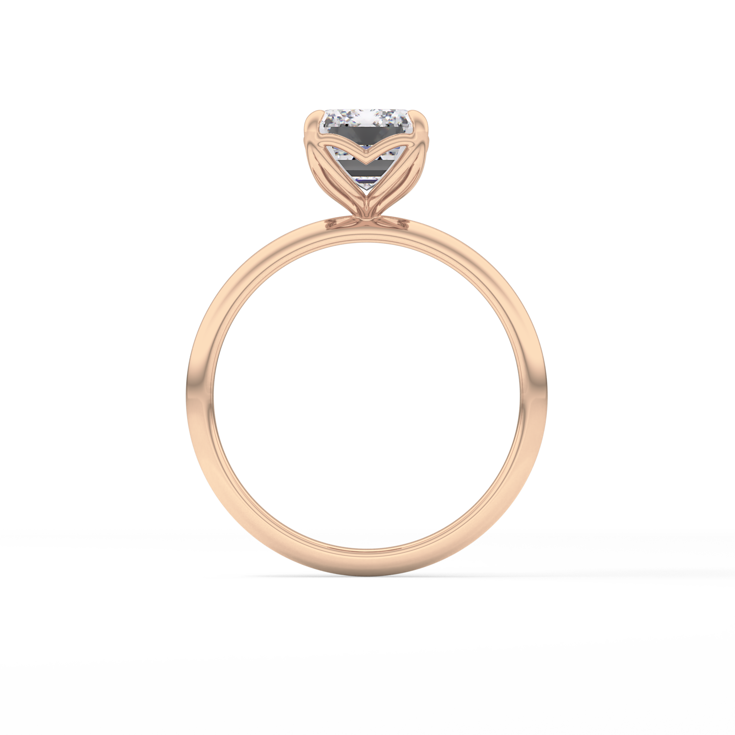 Emerald Solitaire Lab Grown Diamond Engagement Ring