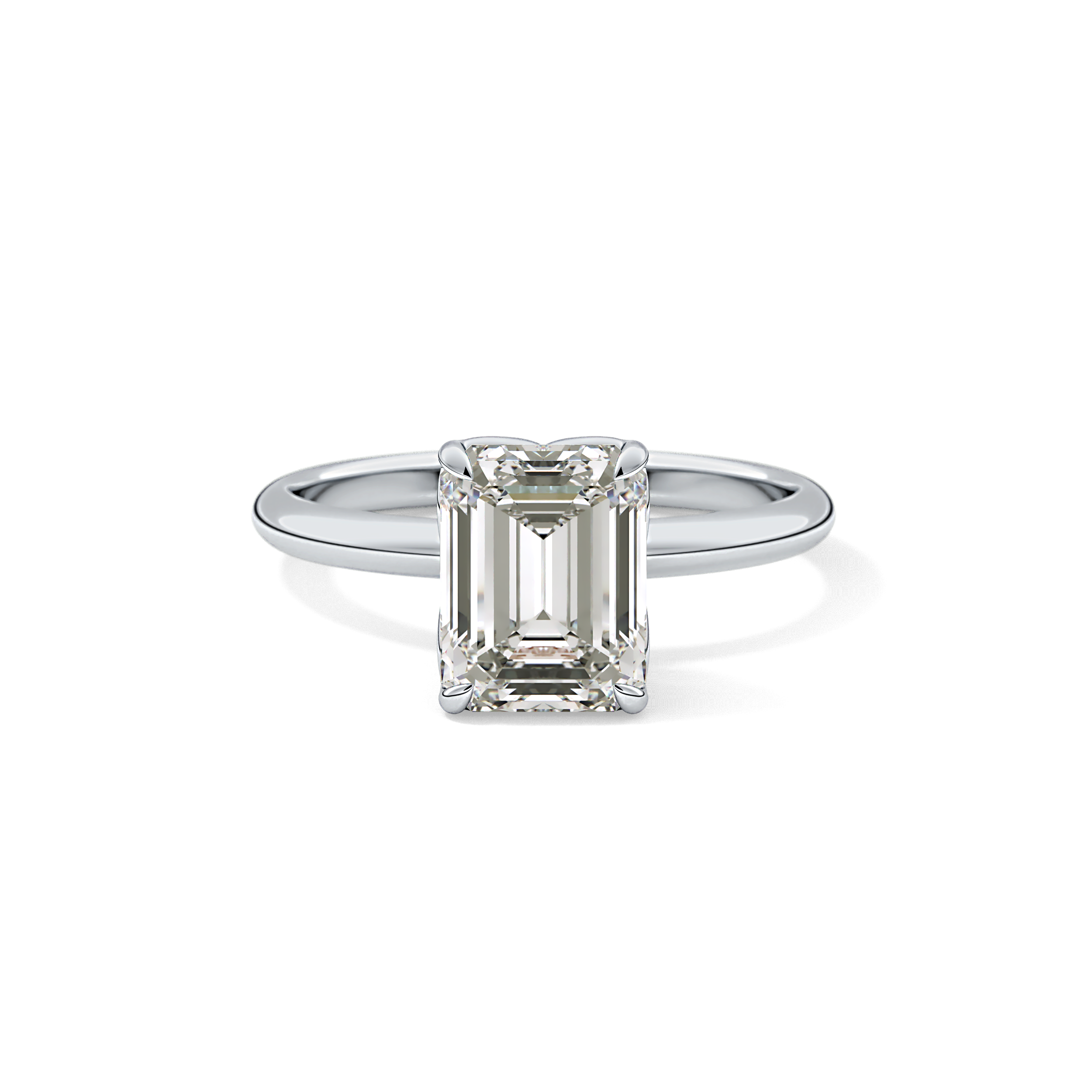 Emerald Solitaire Lab Grown Diamond Engagement Ring