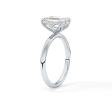 Emerald Solitaire Lab Grown Diamond Engagement Ring