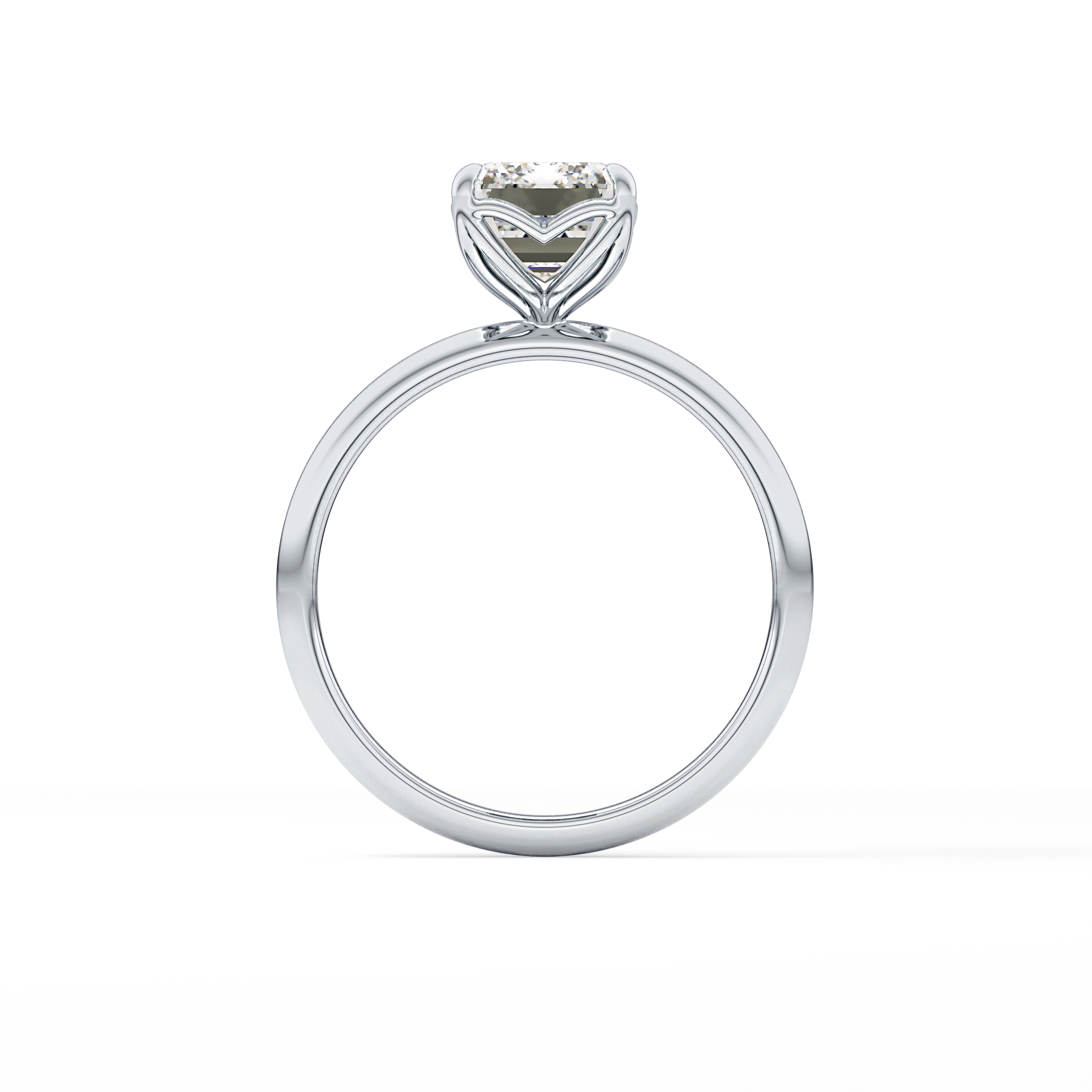 Emerald Solitaire Lab Grown Diamond Engagement Ring
