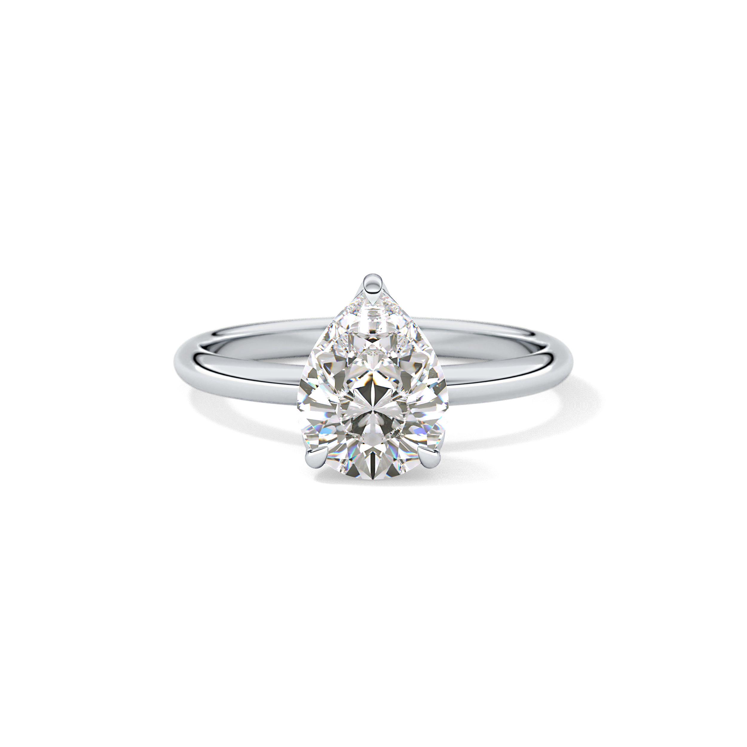 Pear Solitaire Lab Grown Diamond Engagement Ring