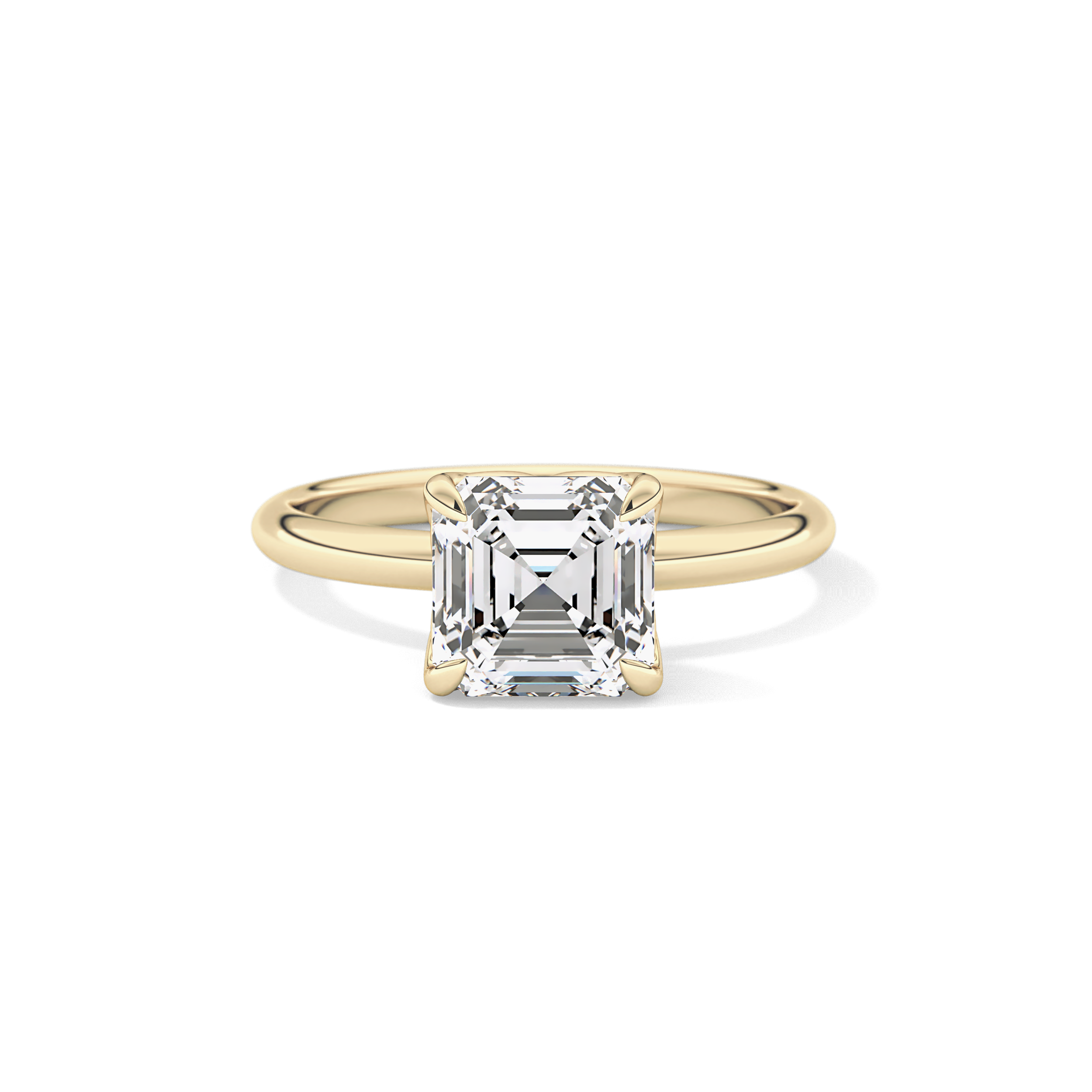 Asscher Solitaire Lab Grown Diamond Engagement Ring