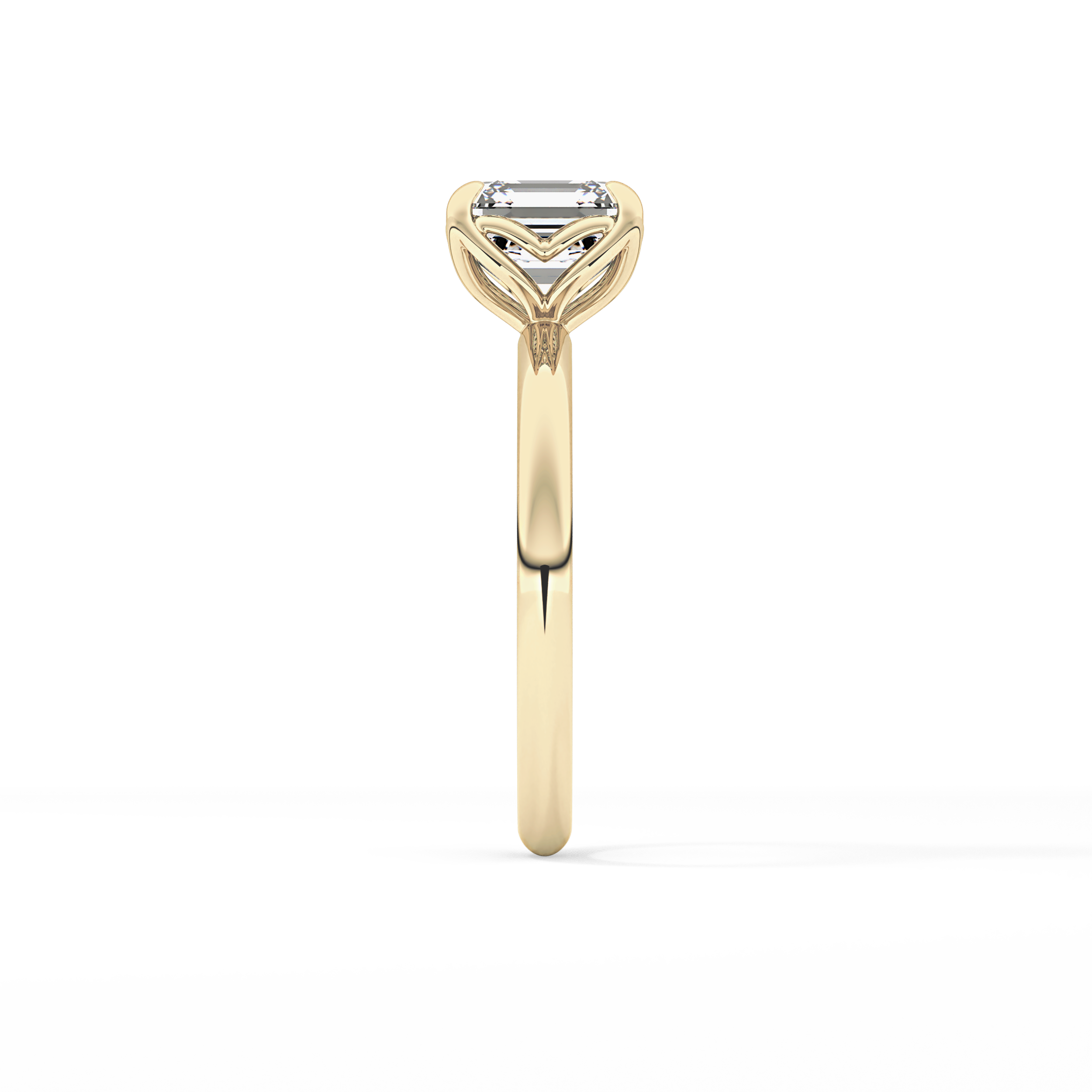 Asscher Solitaire Lab Grown Diamond Engagement Ring