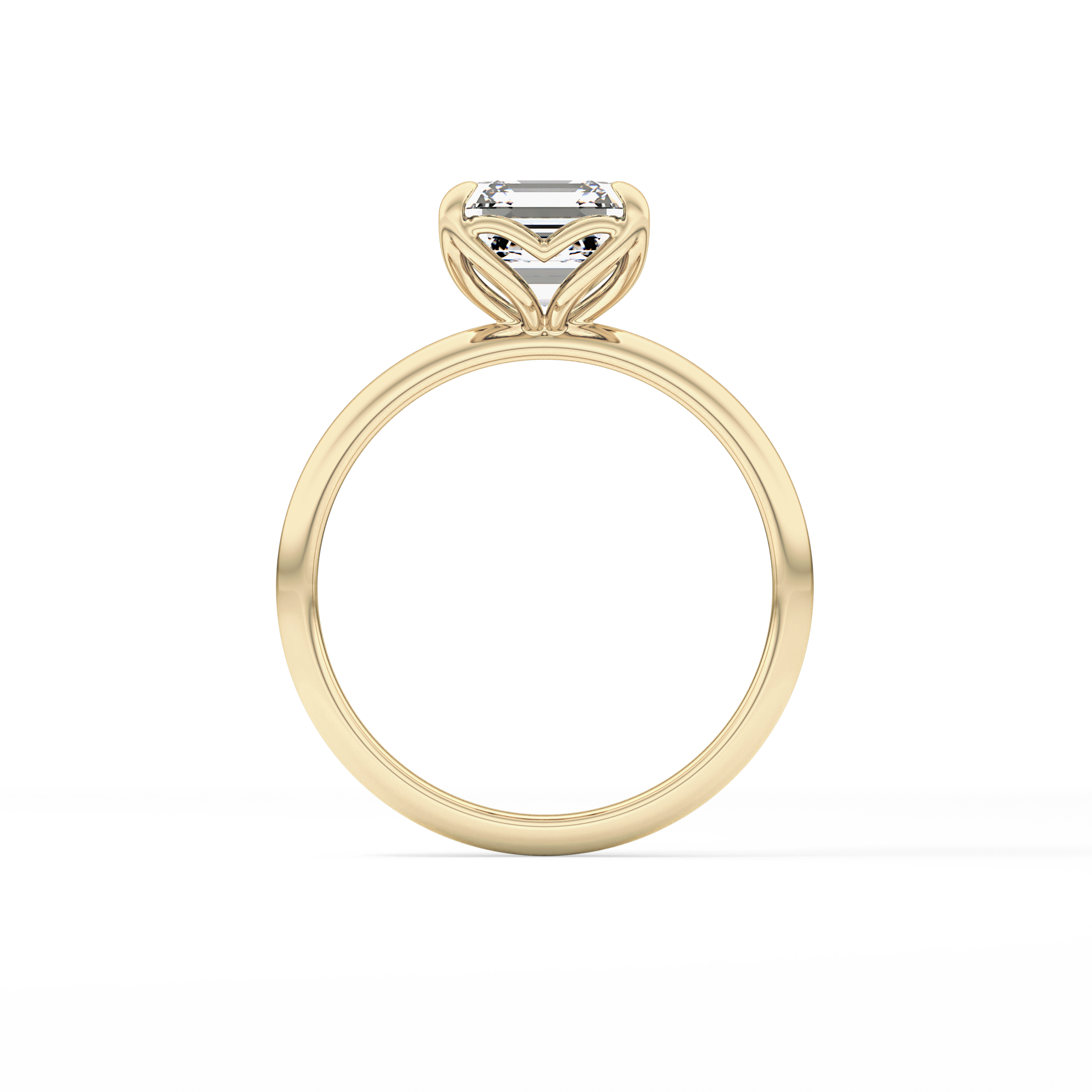 Asscher Solitaire Lab Grown Diamond Engagement Ring