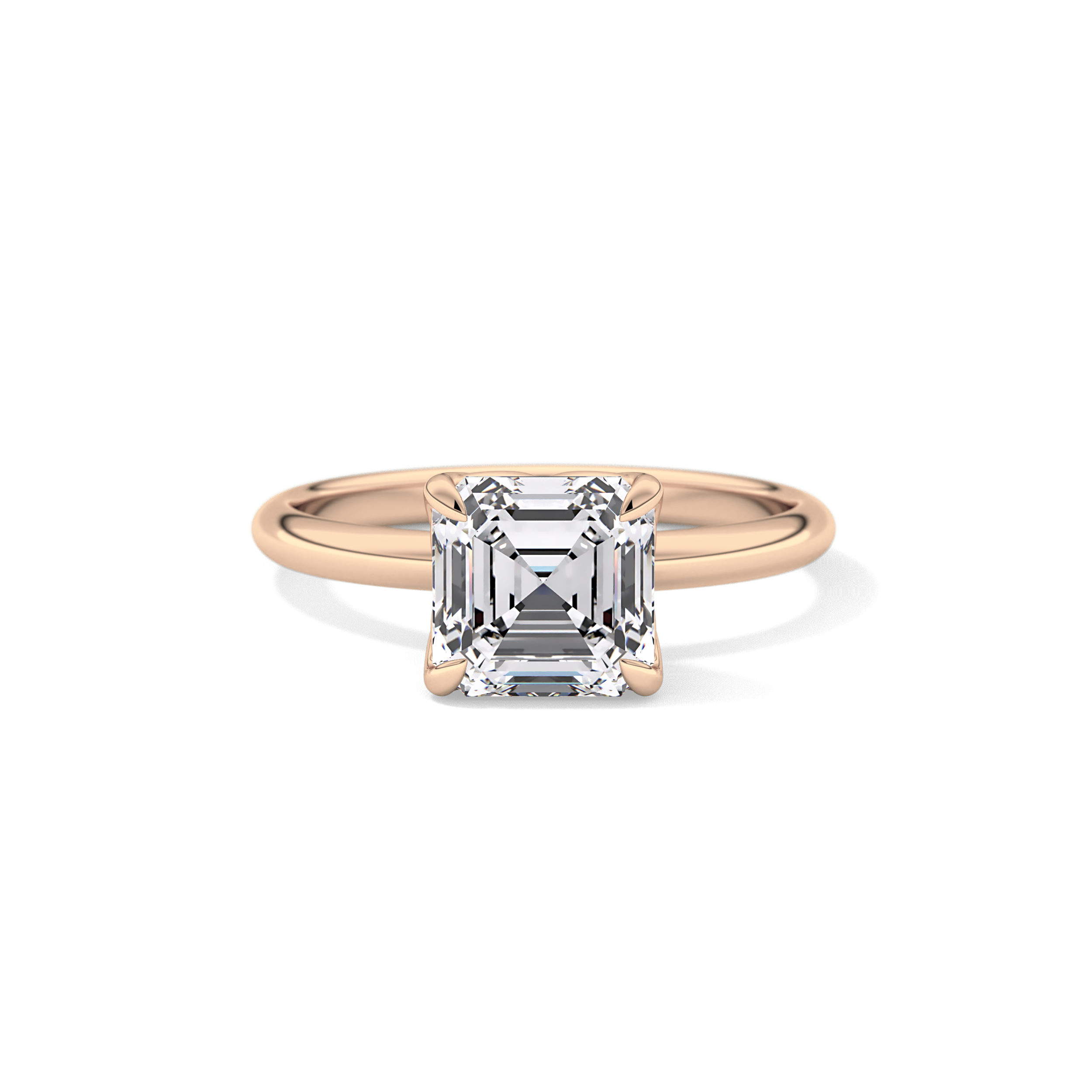 Asscher Solitaire Lab Grown Diamond Engagement Ring