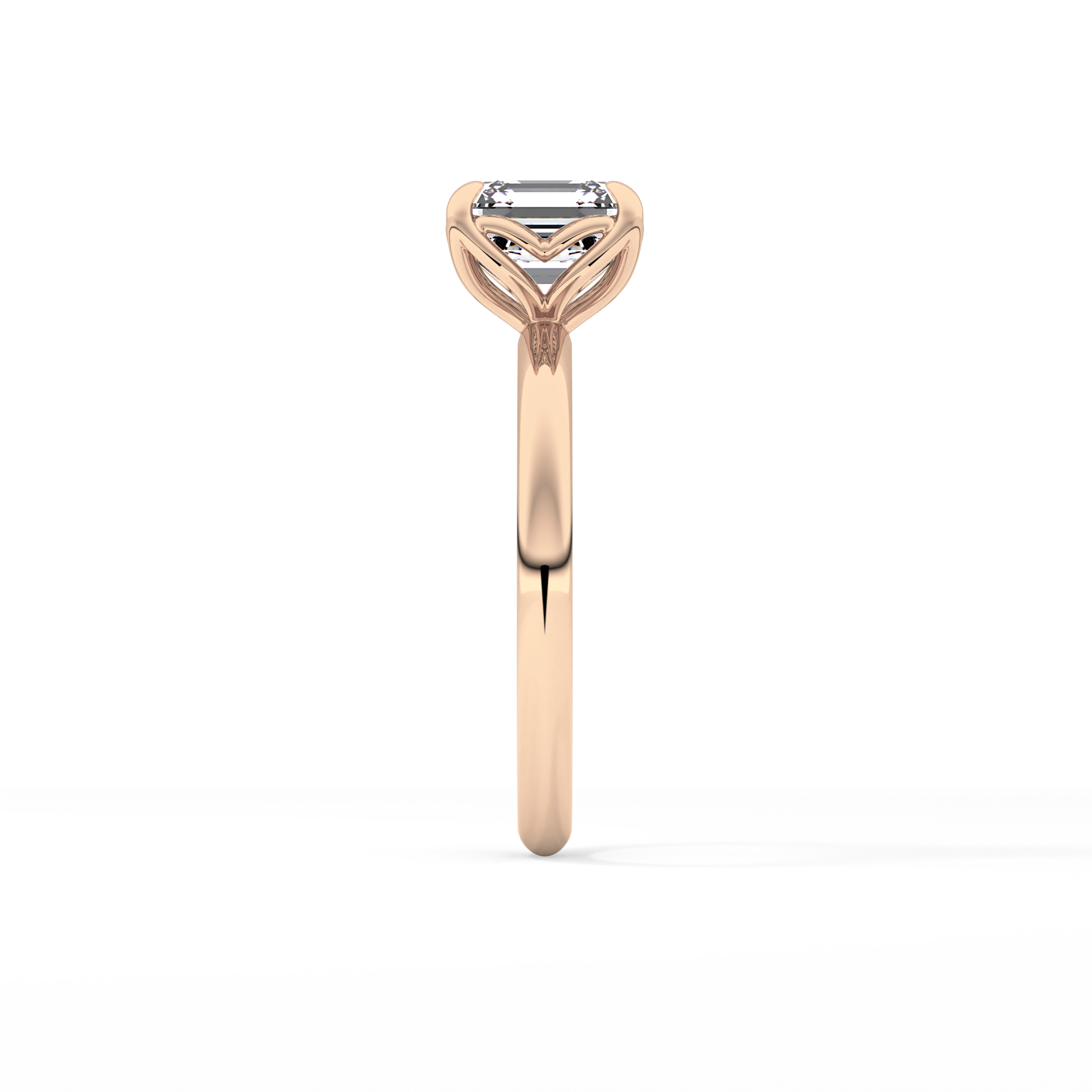 Asscher Solitaire Lab Grown Diamond Engagement Ring
