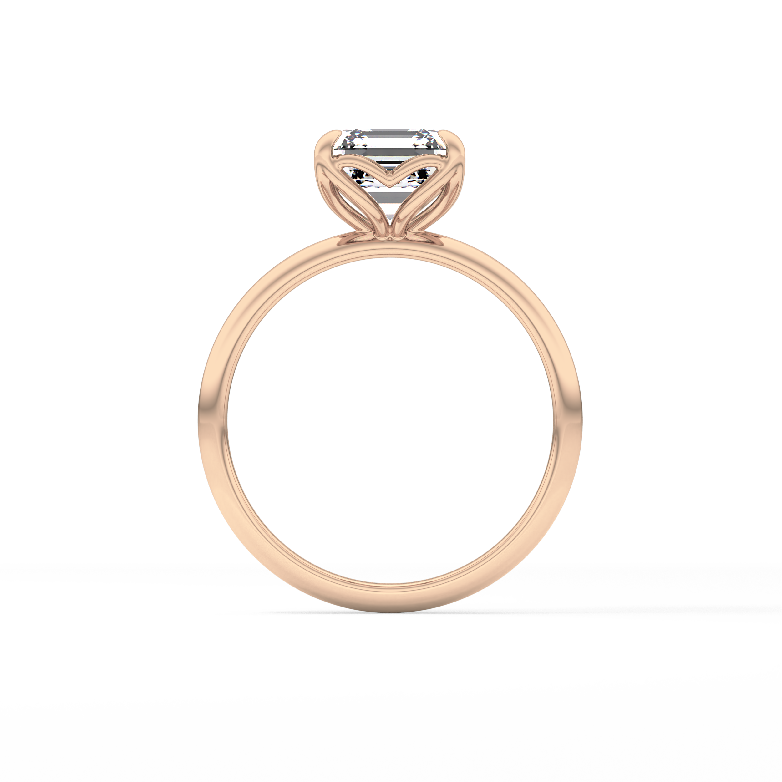 Asscher Solitaire Lab Grown Diamond Engagement Ring