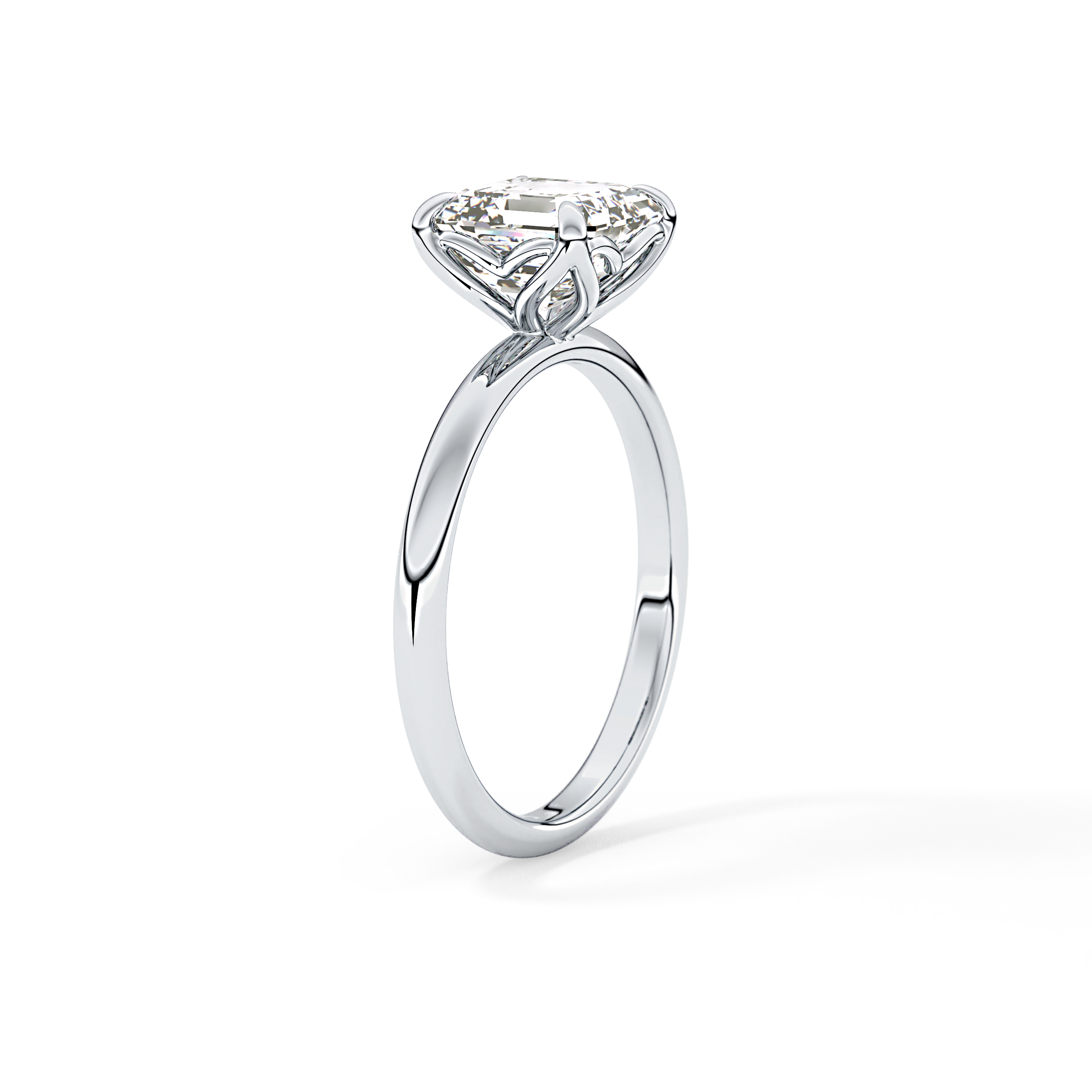 Asscher Solitaire Lab Grown Diamond Engagement Ring