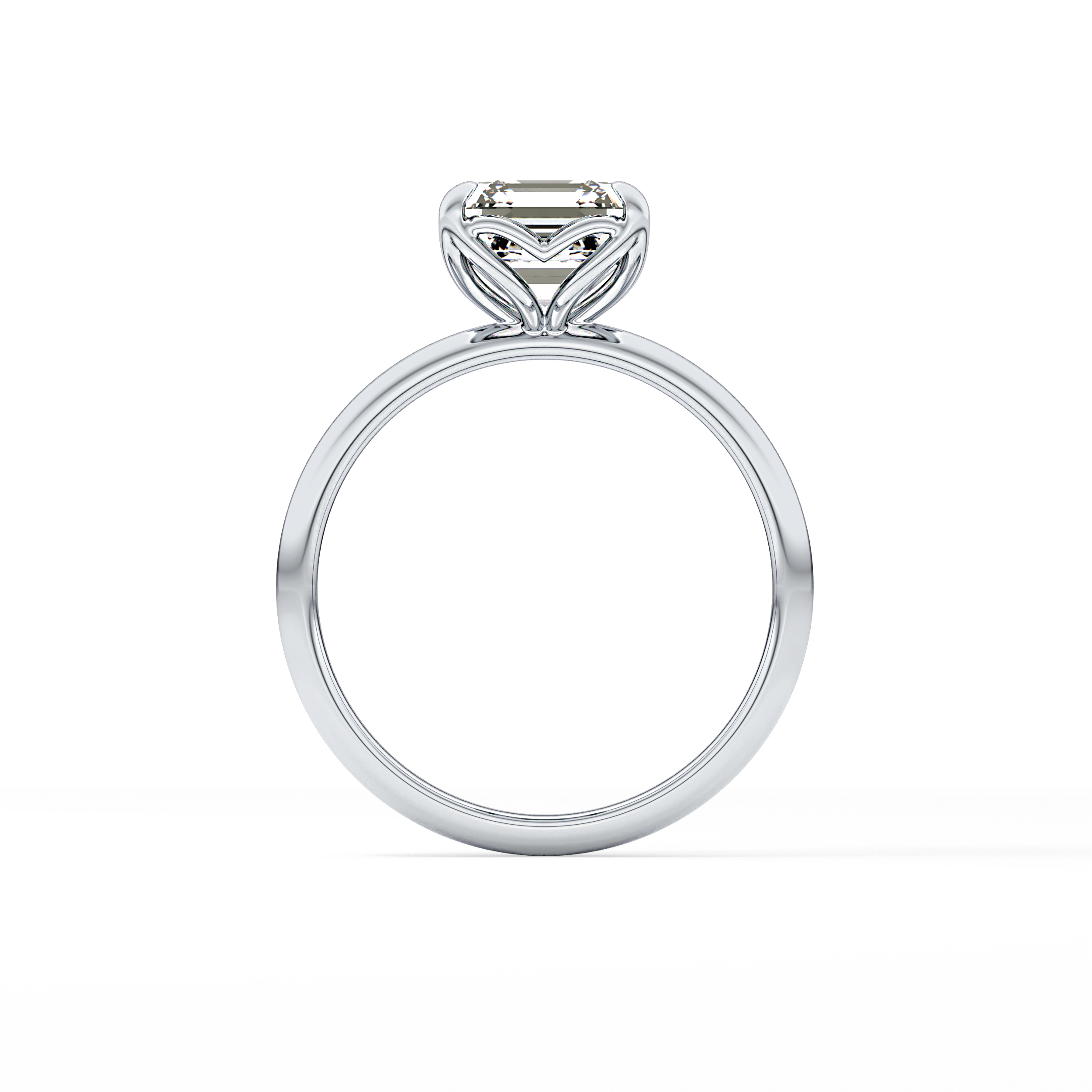 Asscher Solitaire Lab Grown Diamond Engagement Ring