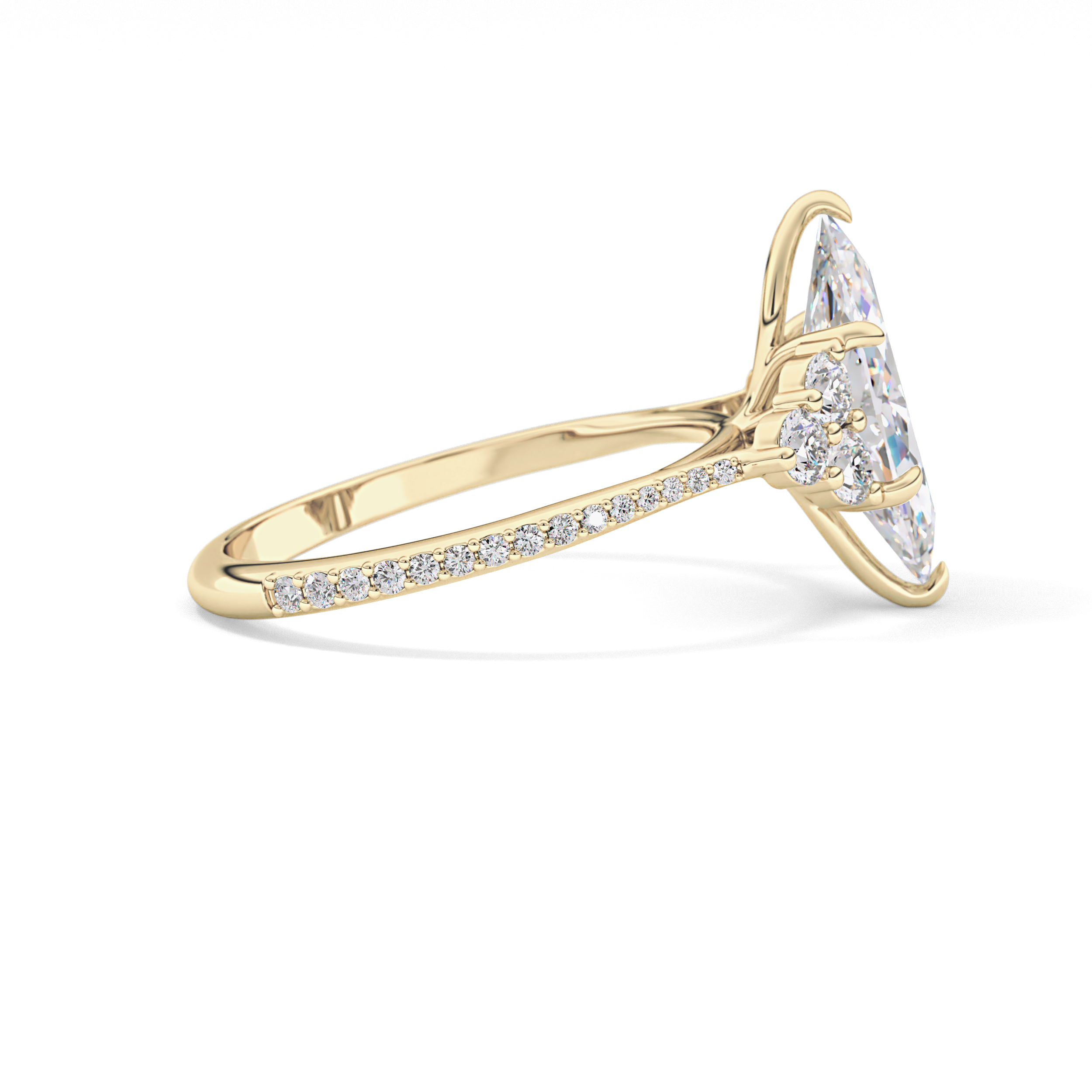Marquise Cluster Lab Grown Diamond Engagement Ring