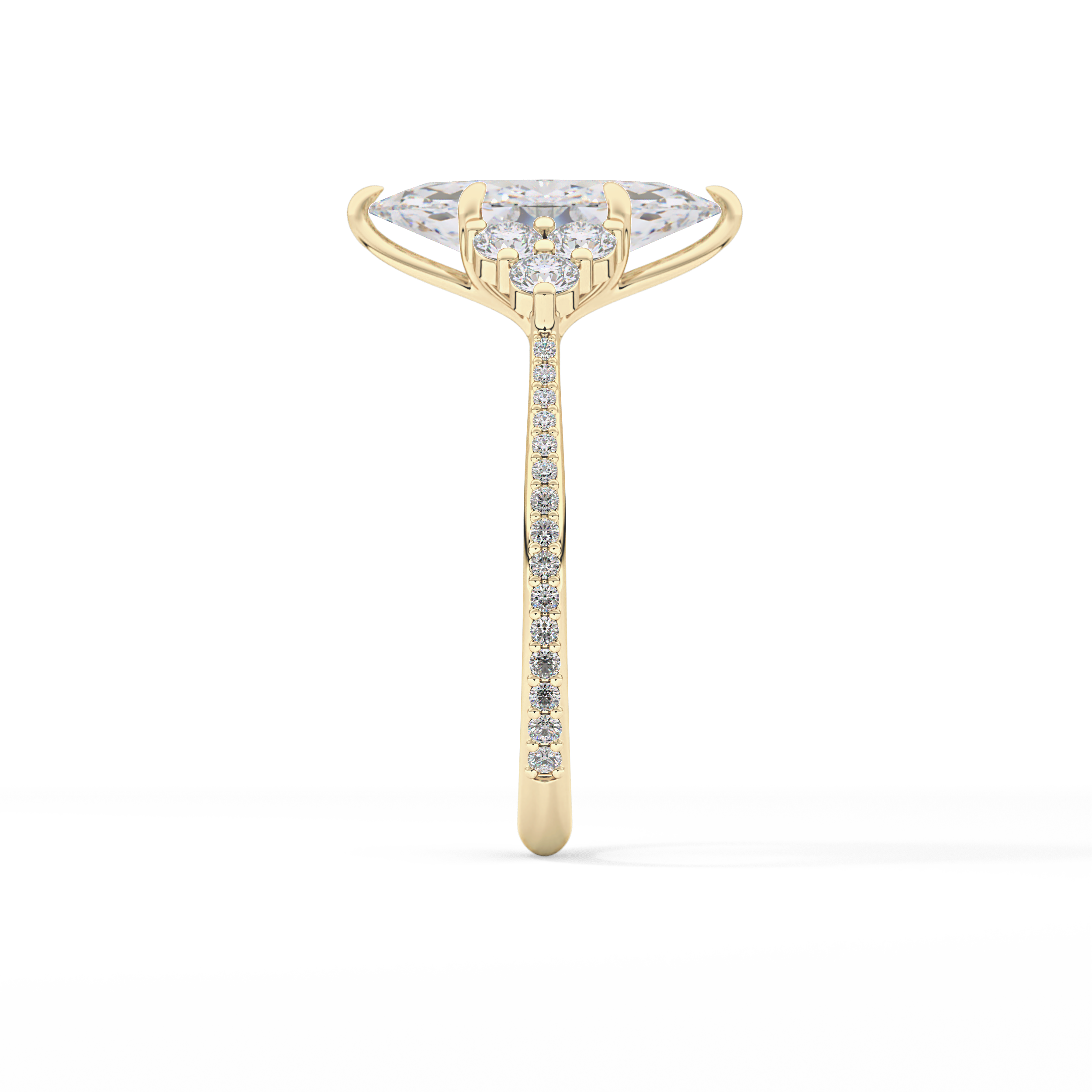 Marquise Cluster Lab Grown Diamond Engagement Ring