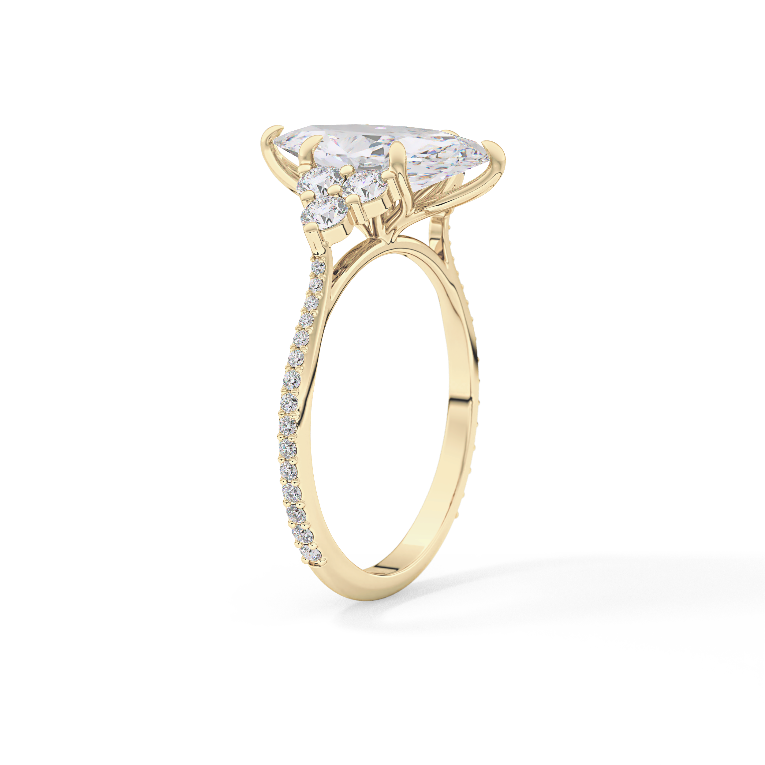 Marquise Cluster Lab Grown Diamond Engagement Ring