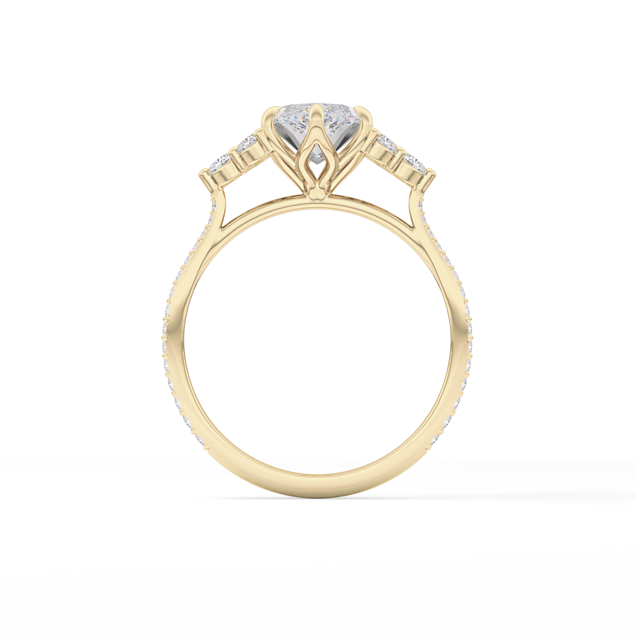Marquise Cluster Lab Grown Diamond Engagement Ring