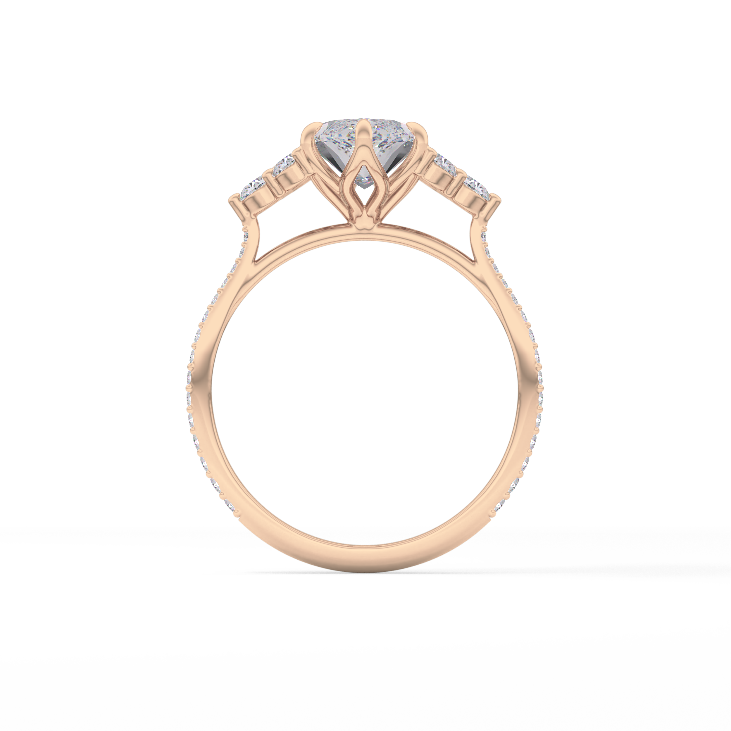 Marquise Cluster Lab Grown Diamond Engagement Ring