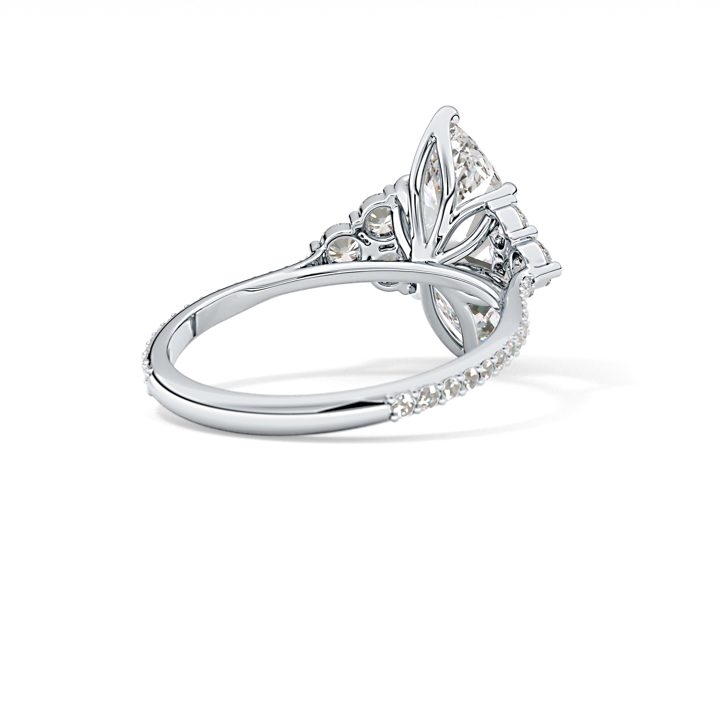Marquise Cluster Lab Grown Diamond Engagement Ring
