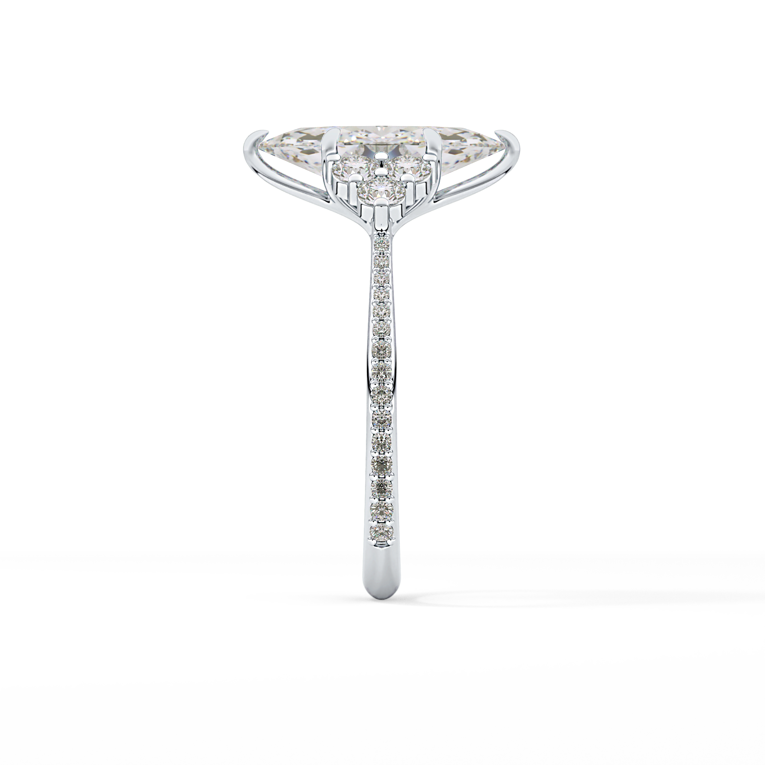 Marquise Cluster Lab Grown Diamond Engagement Ring