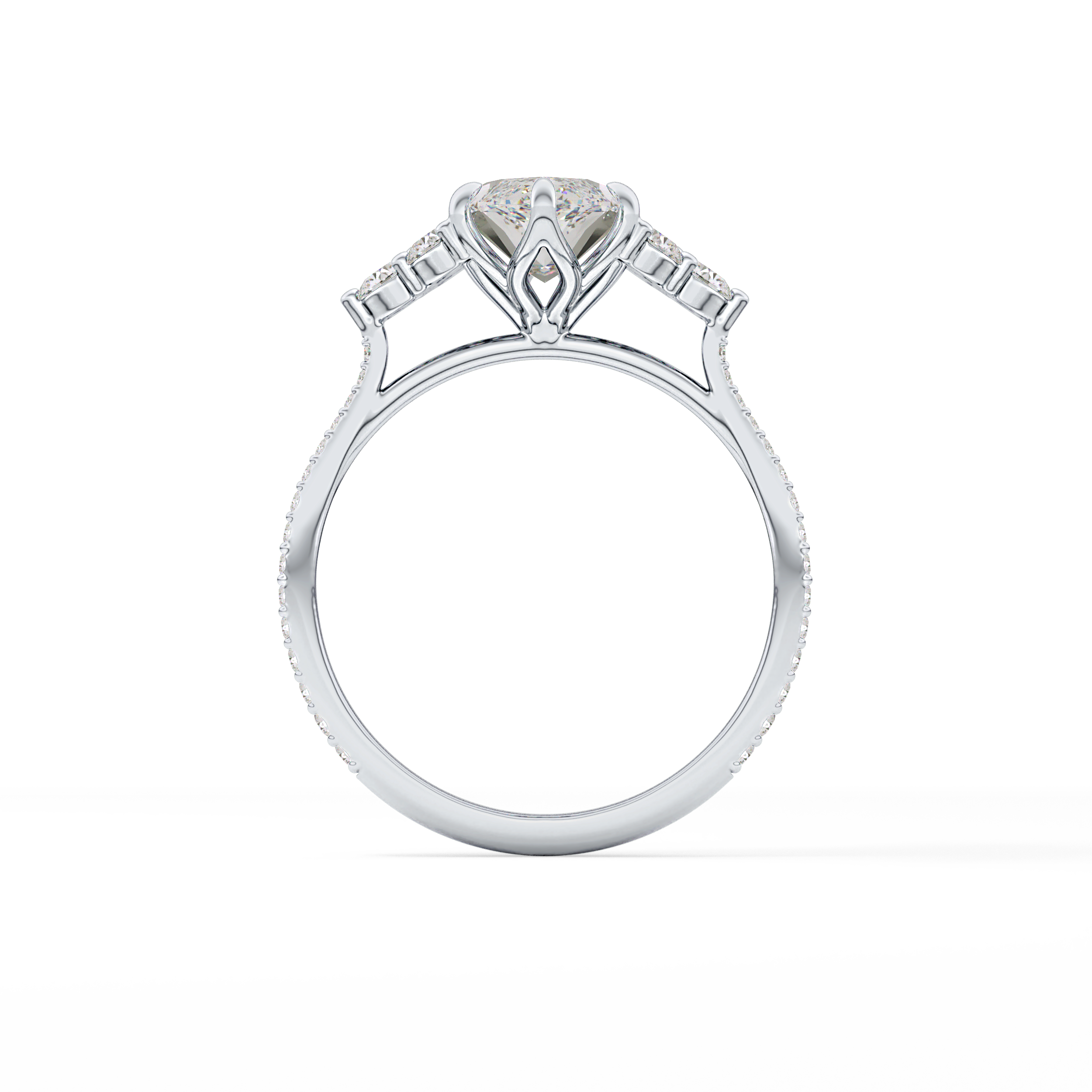 Marquise Cluster Lab Grown Diamond Engagement Ring