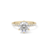 Round Pave Lab Grown Diamond Engagement Ring