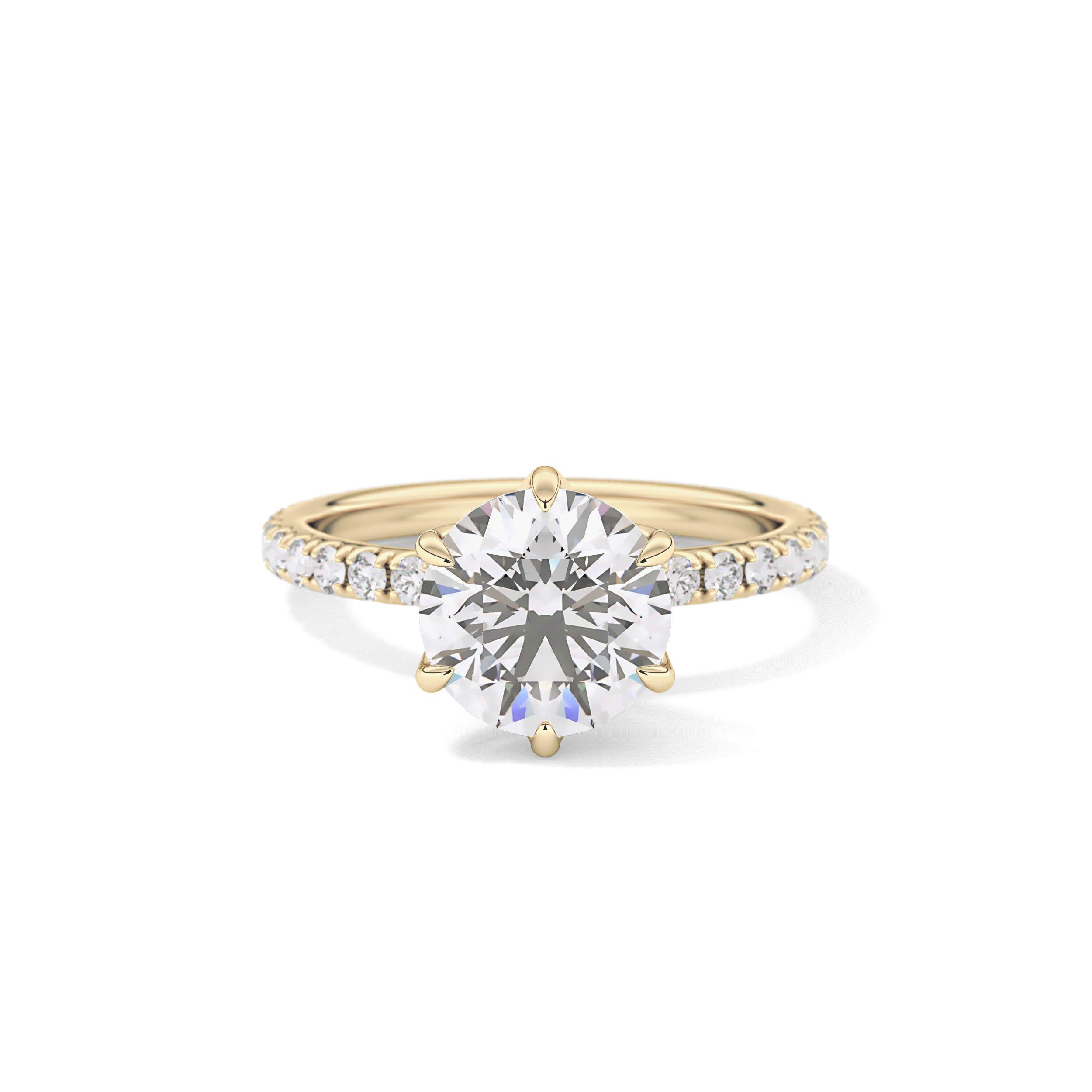 Round Pave Lab Grown Diamond Engagement Ring
