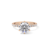 Round Pave Lab Grown Diamond Engagement Ring