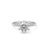 Round Pave Lab Grown Diamond Engagement Ring