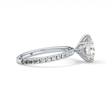 Round Pave Lab Grown Diamond Engagement Ring