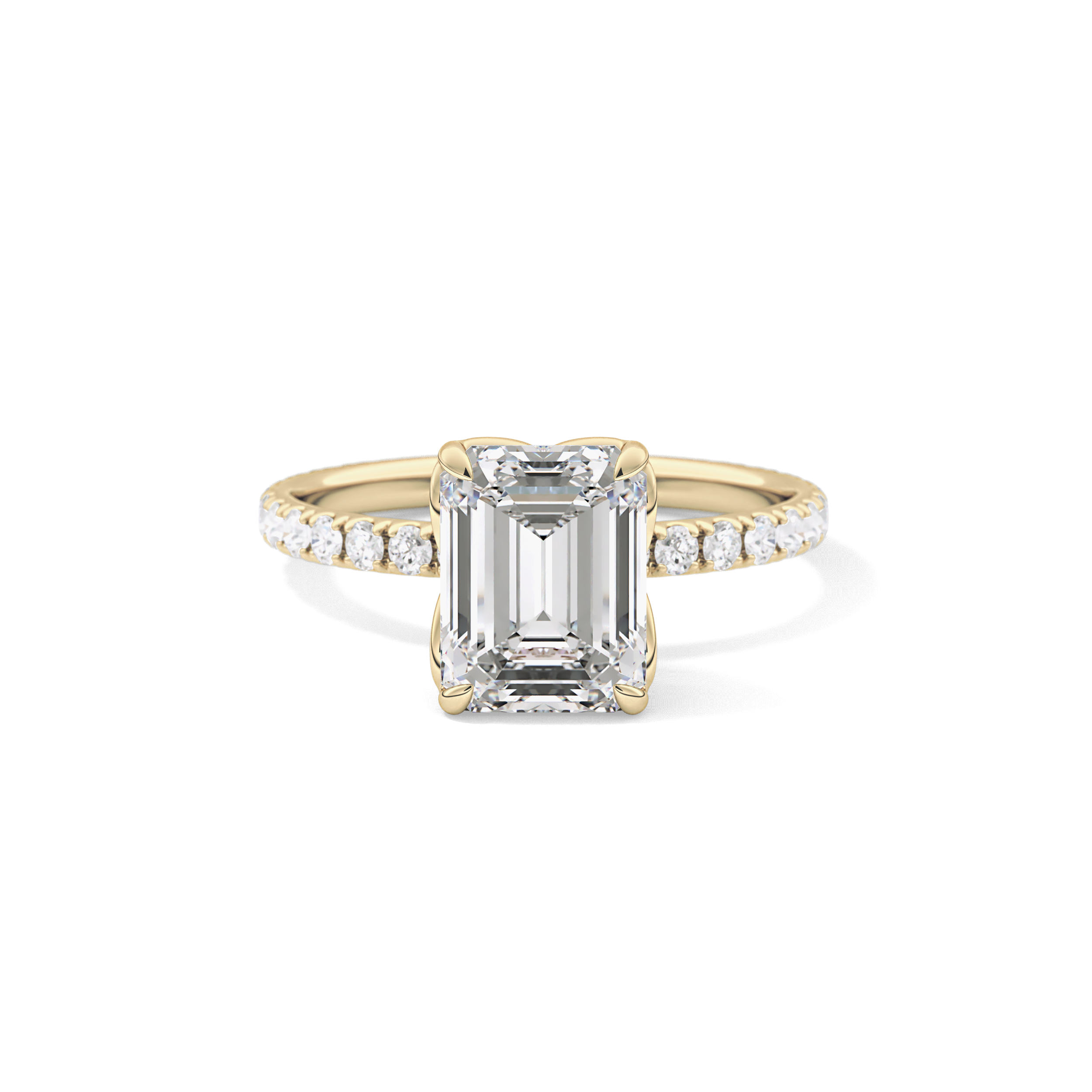 Emerald Pave Lab Grown Diamond Engagement Ring