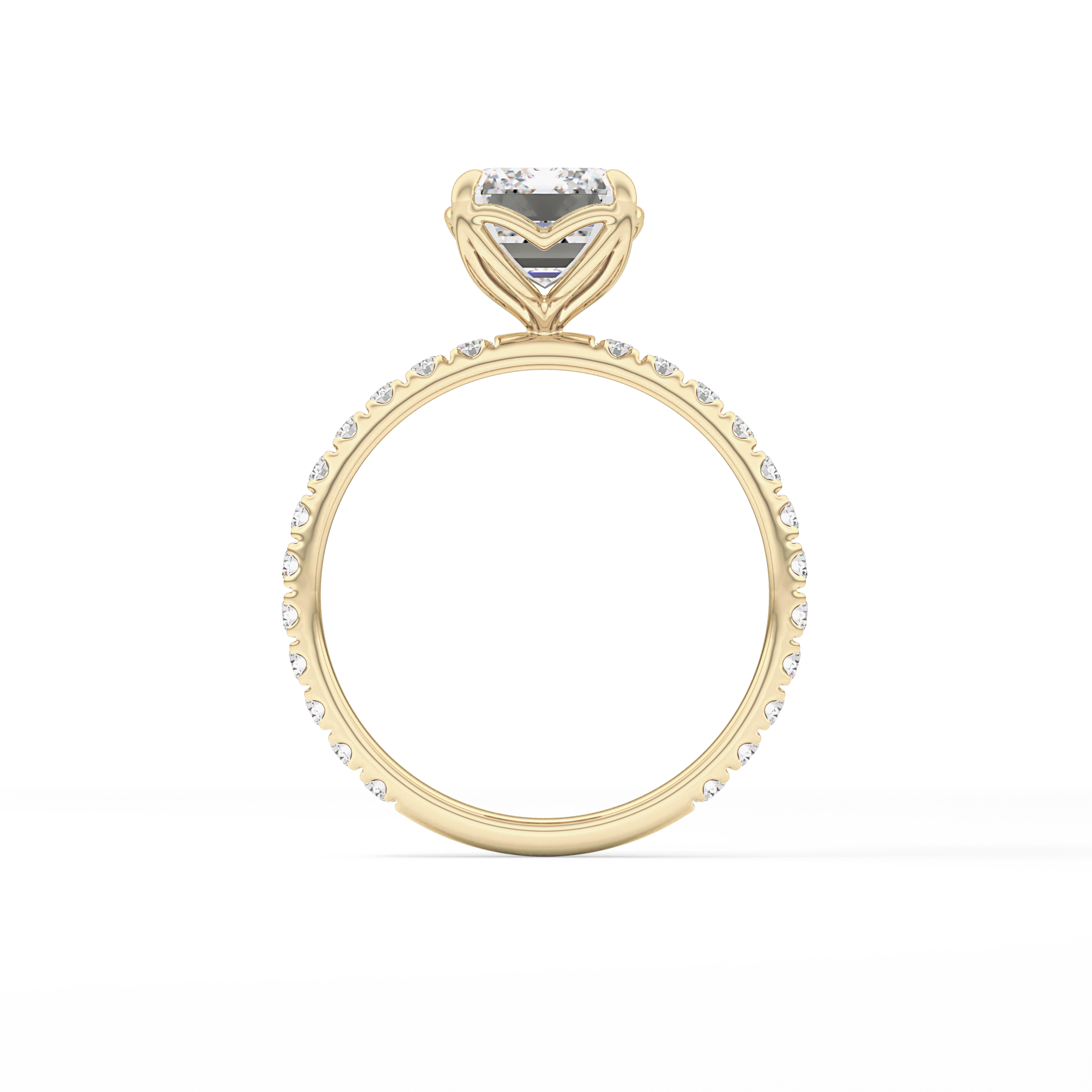 Emerald Pave Lab Grown Diamond Engagement Ring