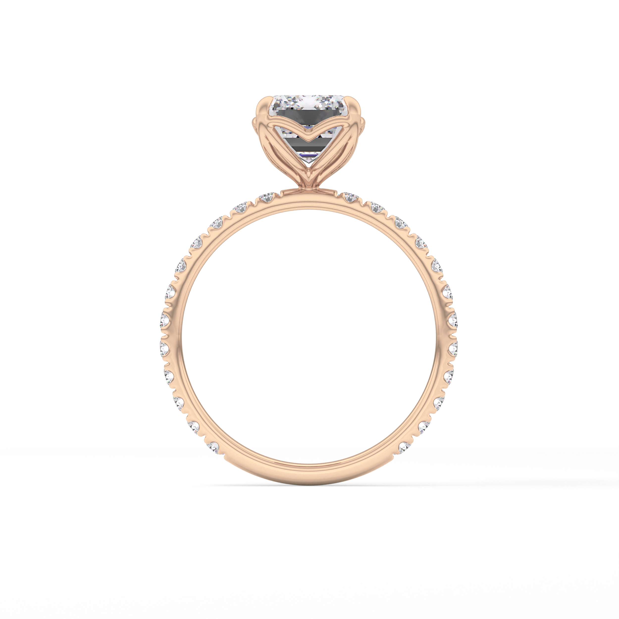 Emerald Pave Lab Grown Diamond Engagement Ring