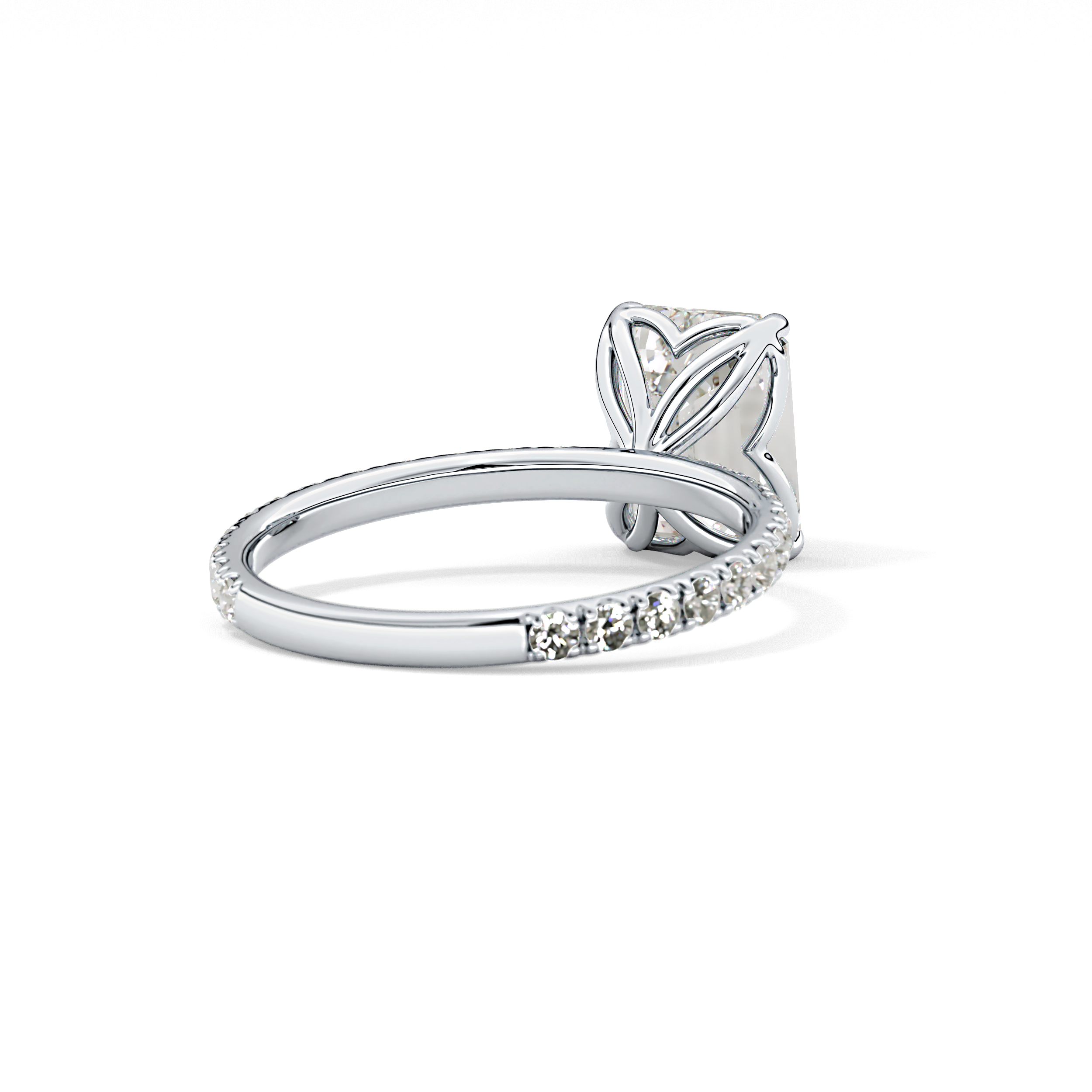 Emerald Pave Lab Grown Diamond Engagement Ring