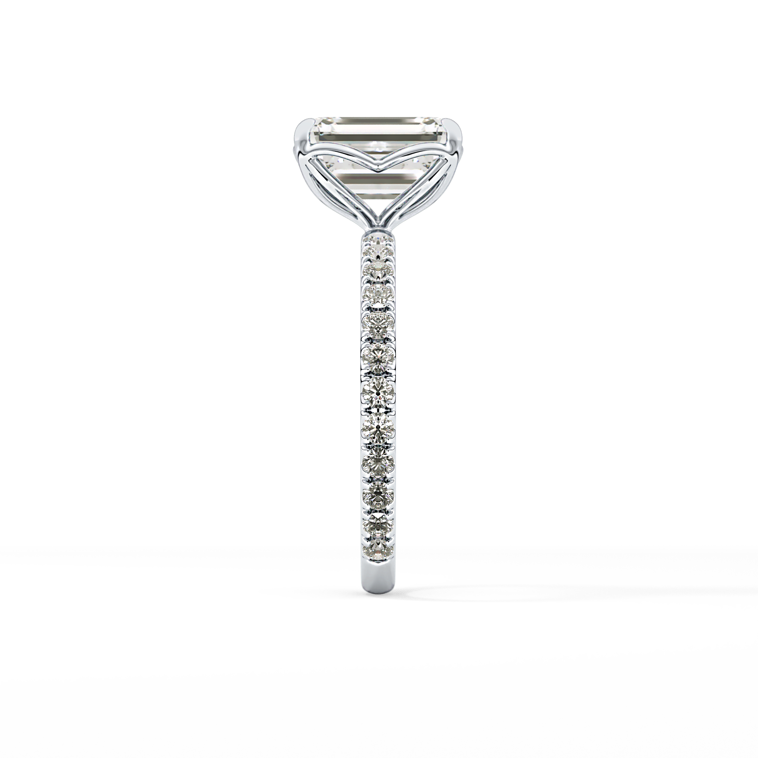 Emerald Pave Lab Grown Diamond Engagement Ring