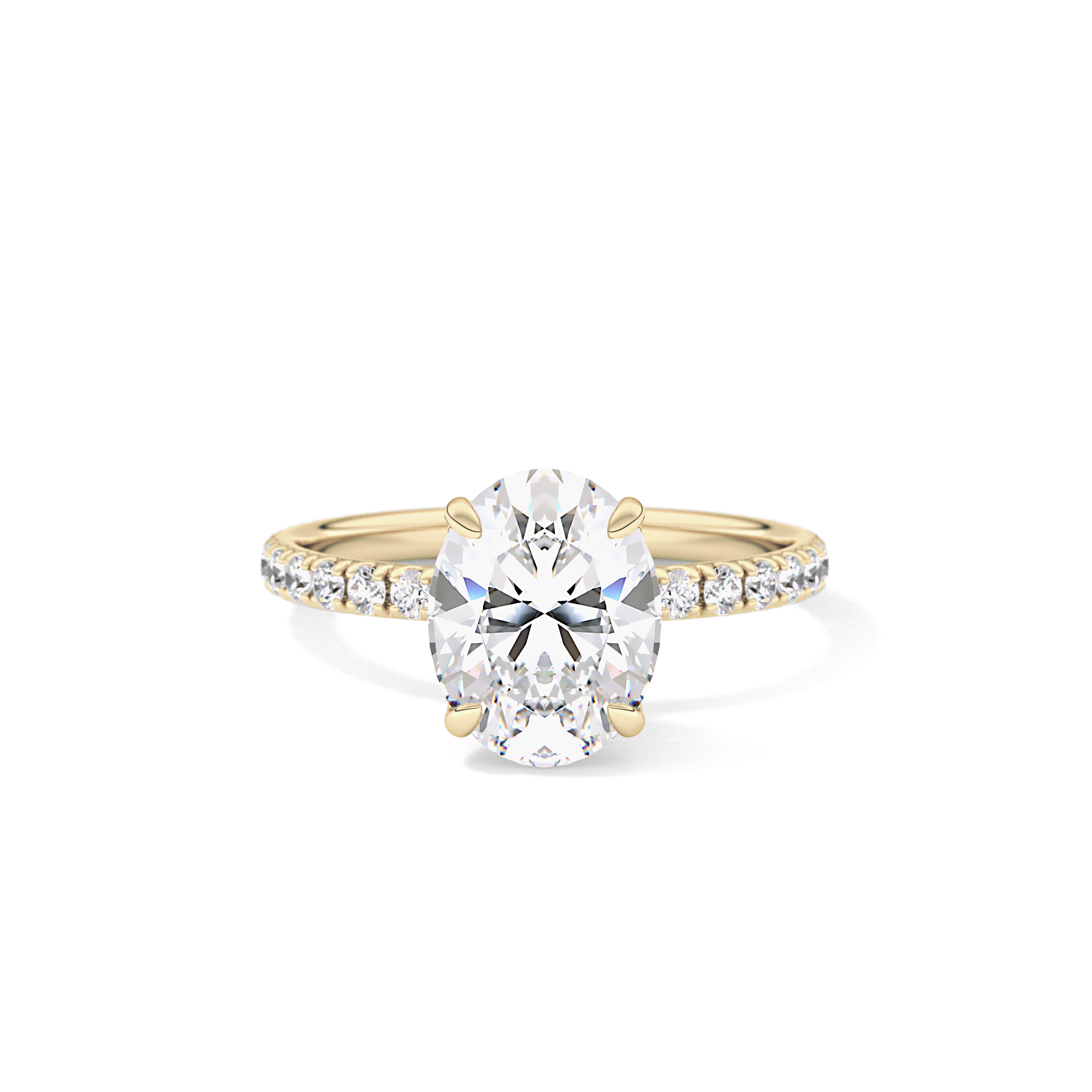 Oval Pave Lab Grown Diamond Engagement Ring