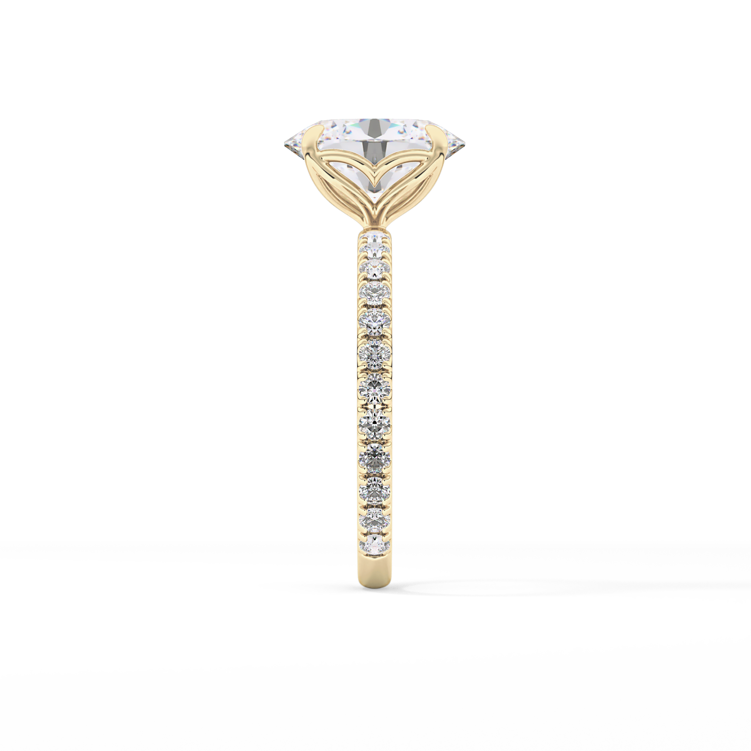 Oval Pave Lab Grown Diamond Engagement Ring