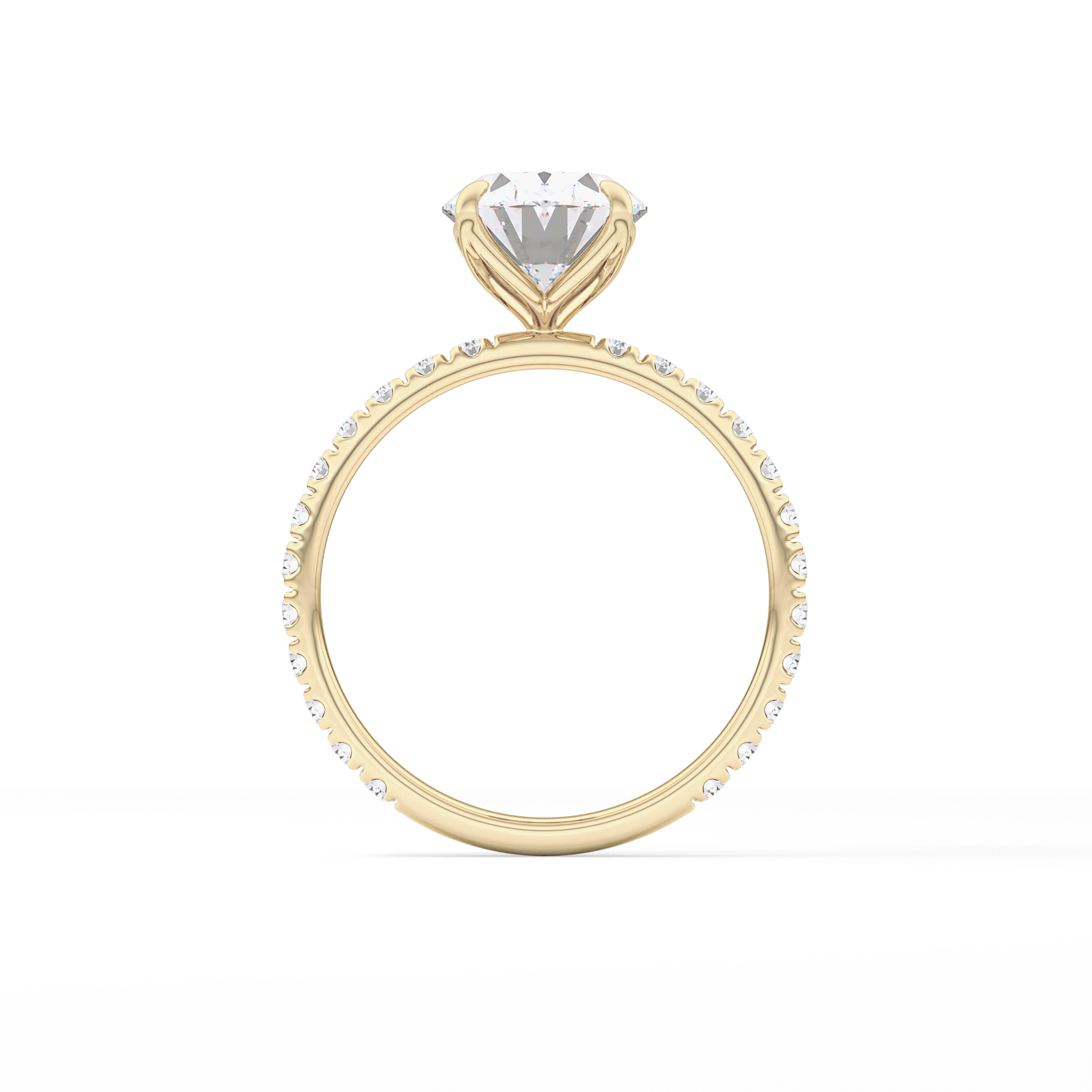 Oval Pave Lab Grown Diamond Engagement Ring