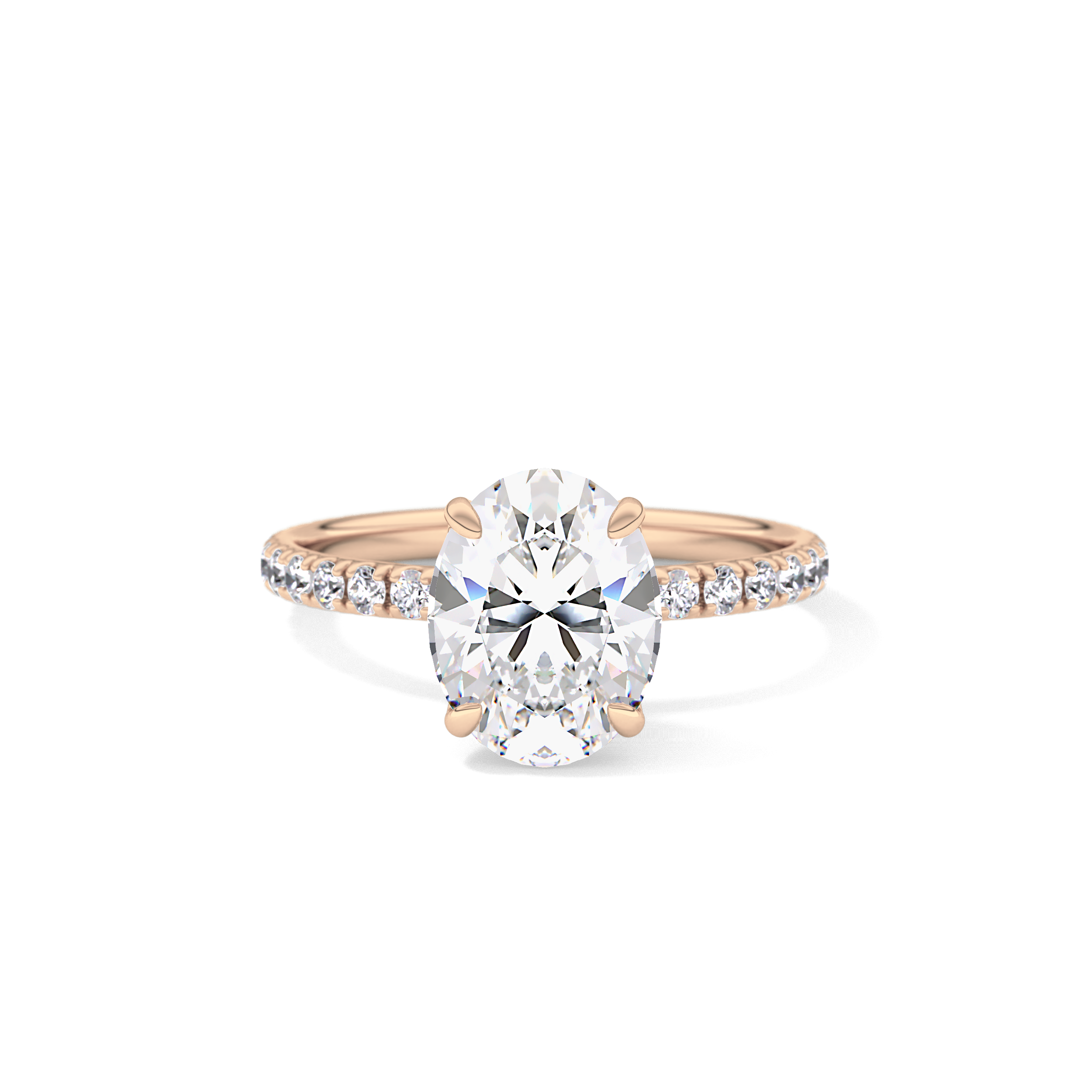 Oval Pave Lab Grown Diamond Engagement Ring