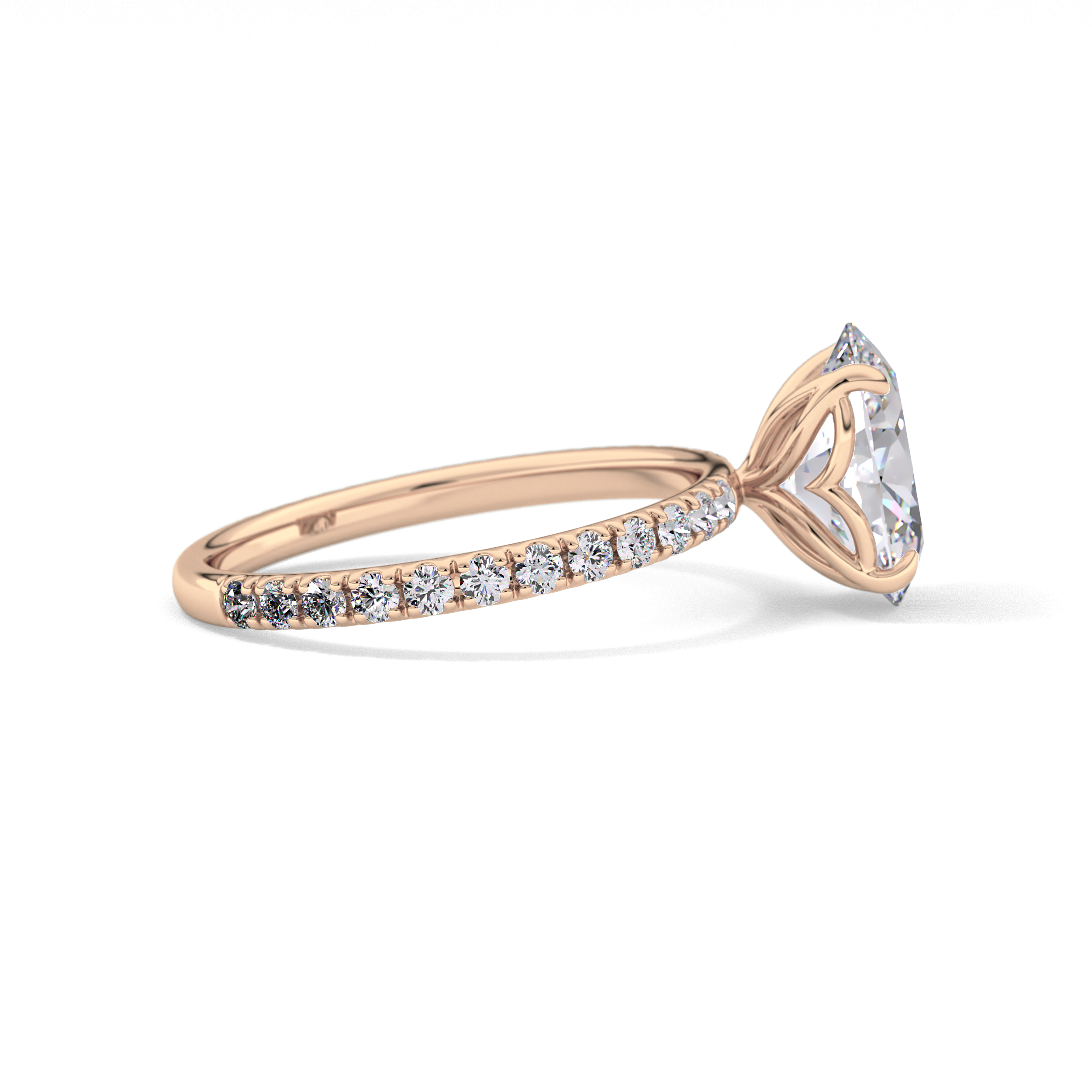 Oval Pave Lab Grown Diamond Engagement Ring