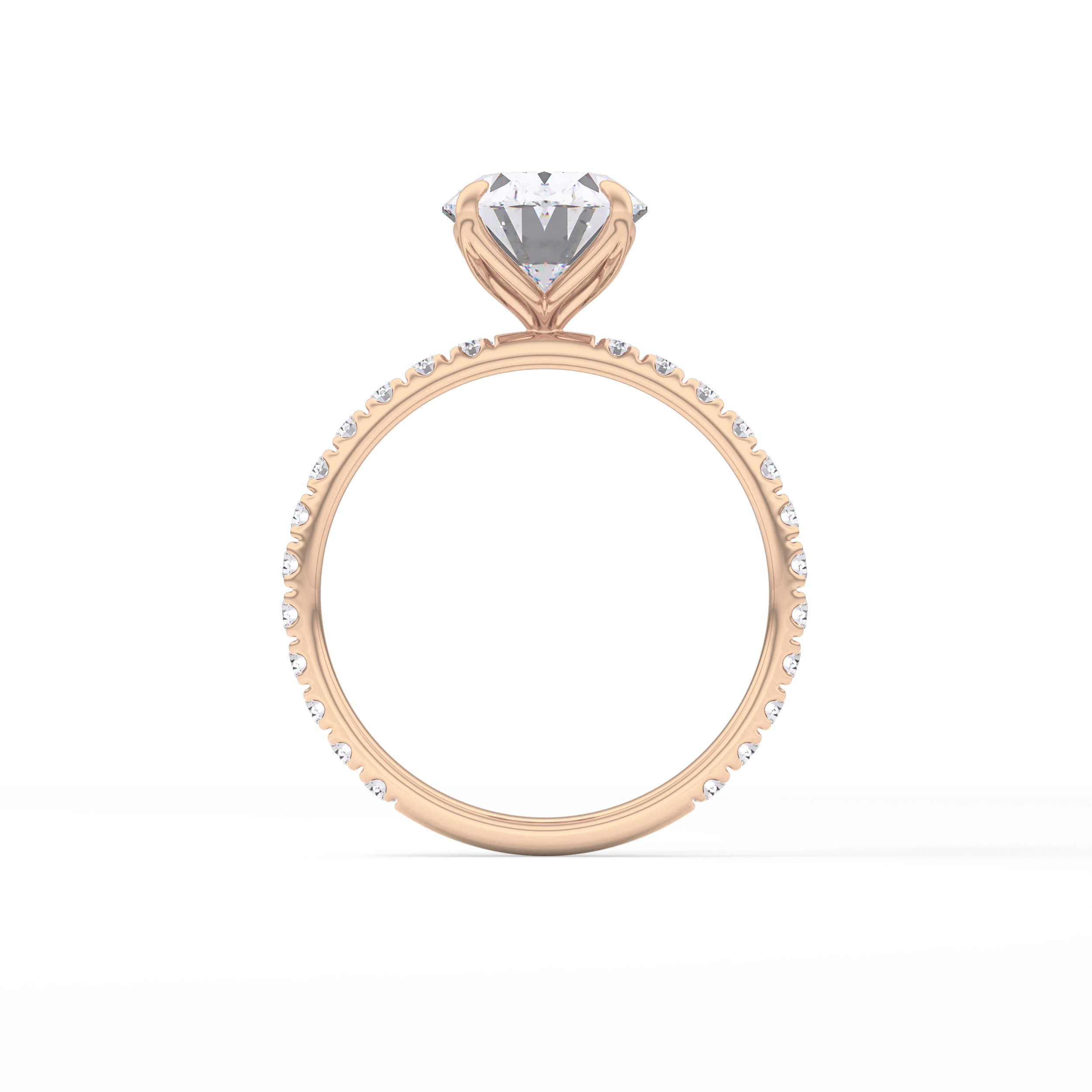 Oval Pave Lab Grown Diamond Engagement Ring