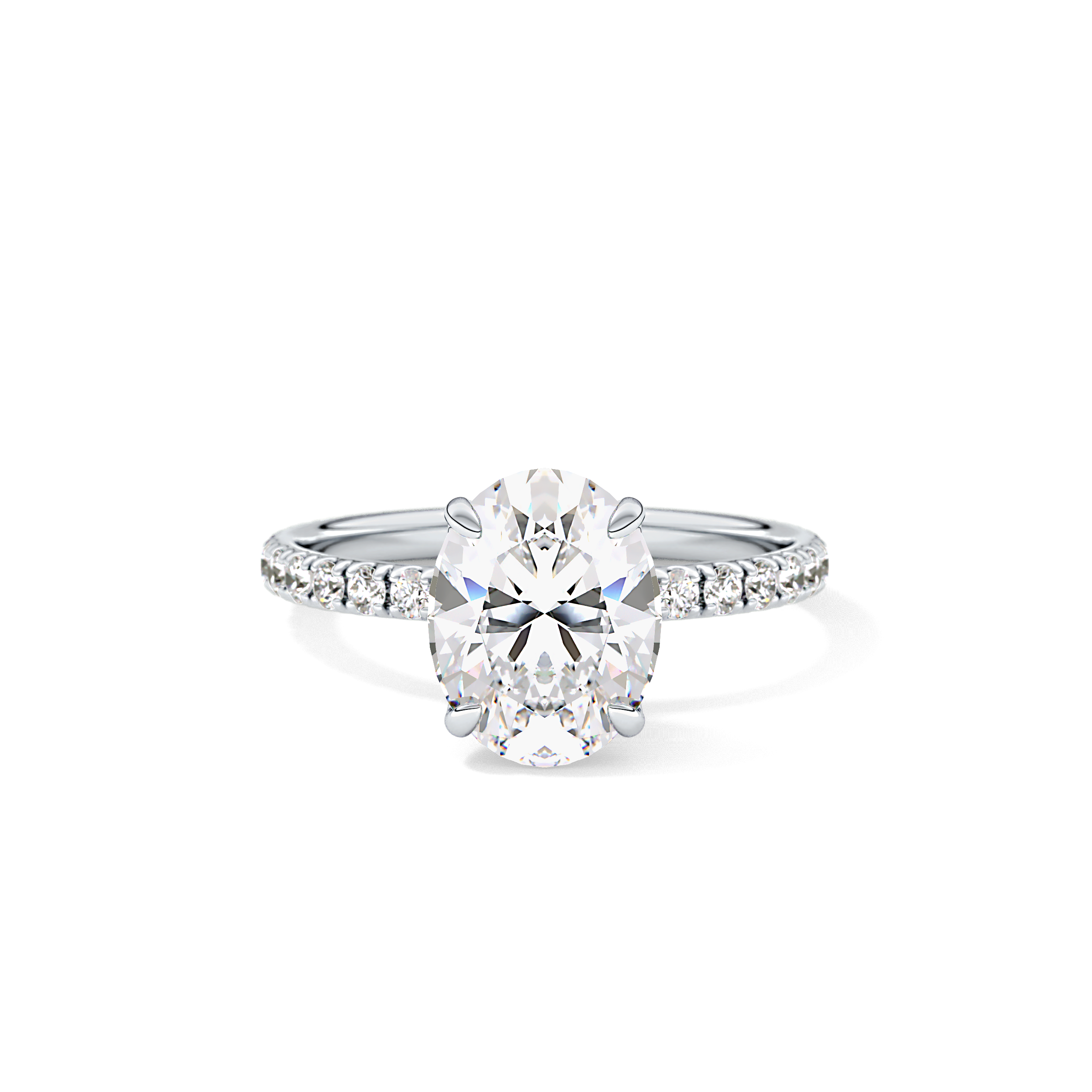 Oval Pave Lab Grown Diamond Engagement Ring