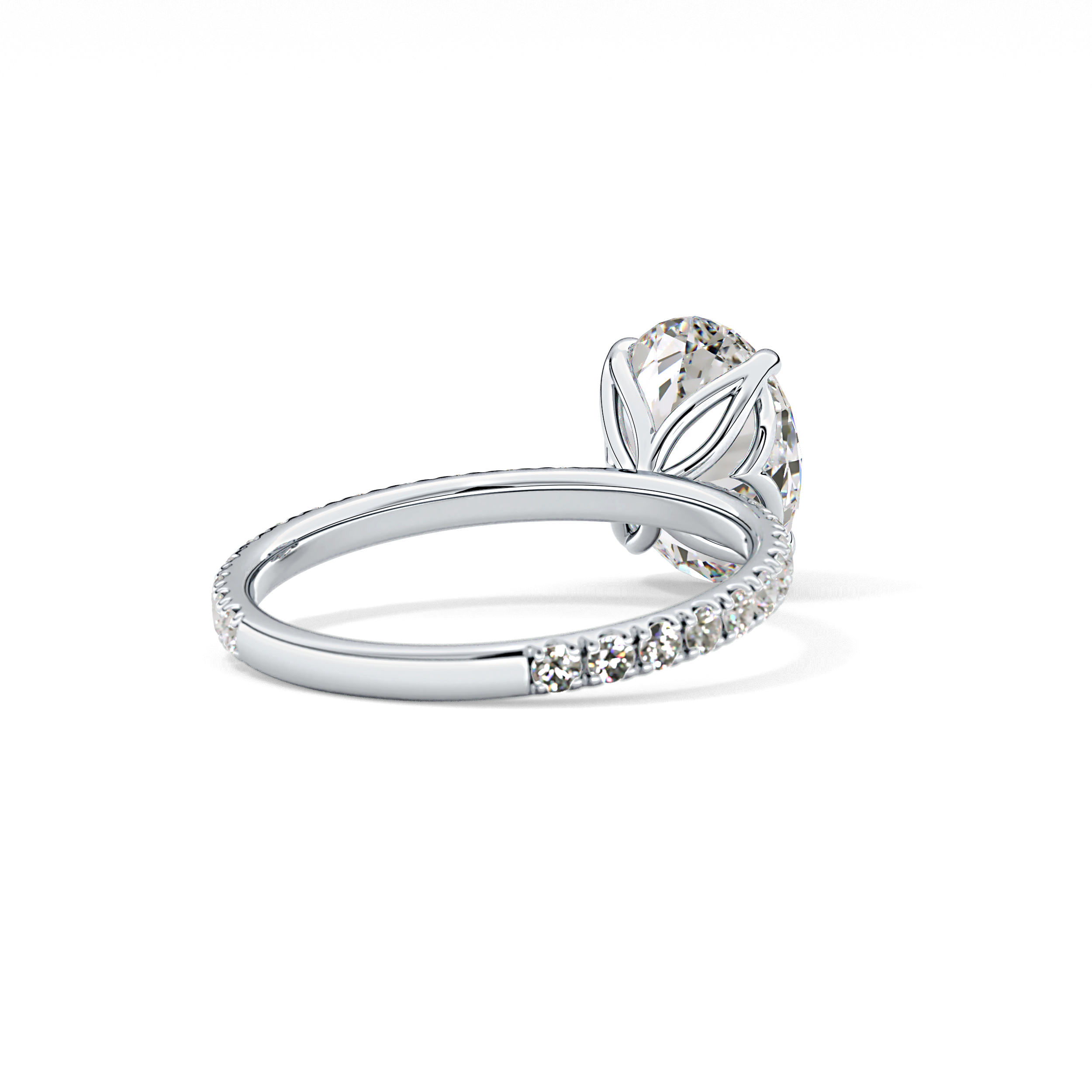 Oval Pave Lab Grown Diamond Engagement Ring