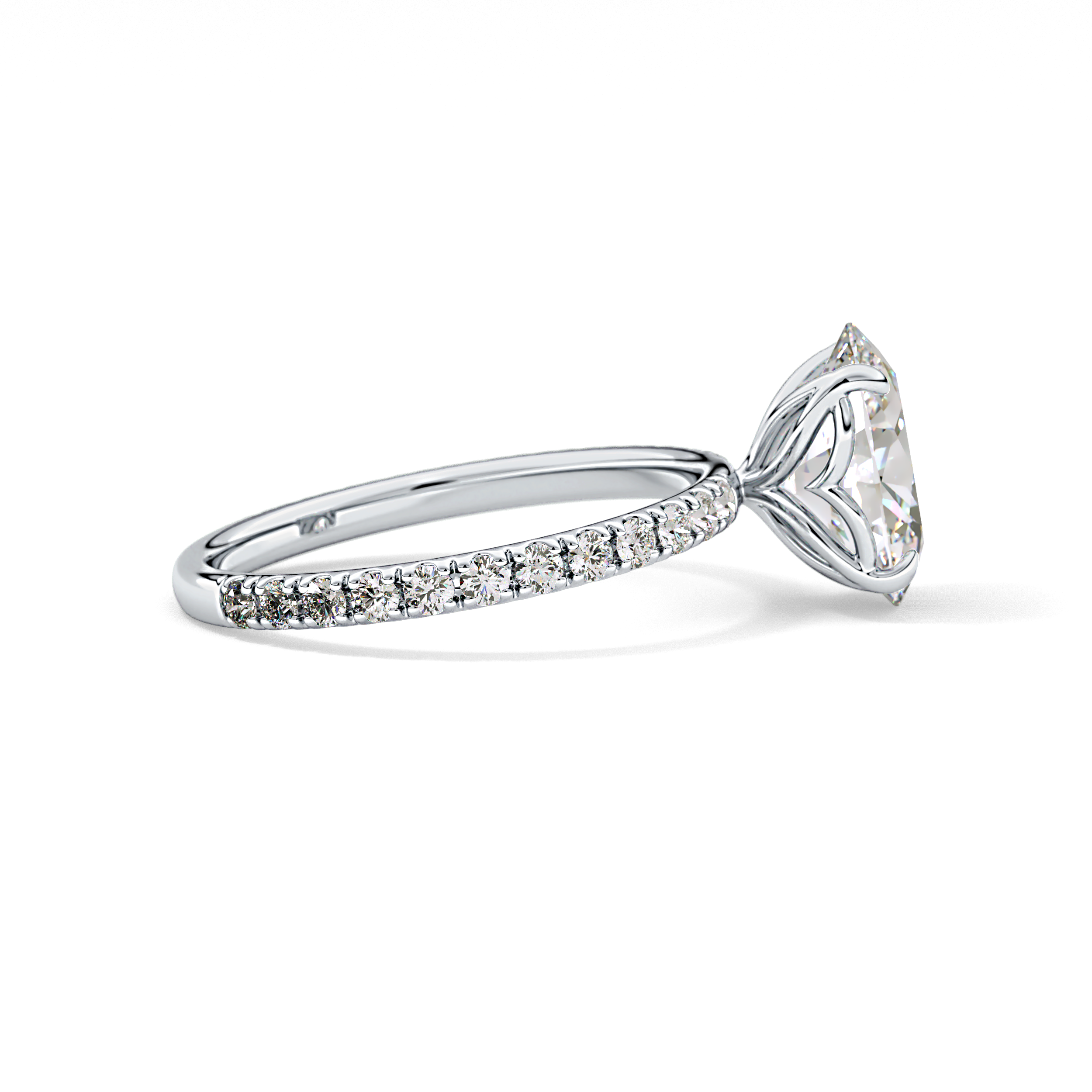 Oval Pave Lab Grown Diamond Engagement Ring
