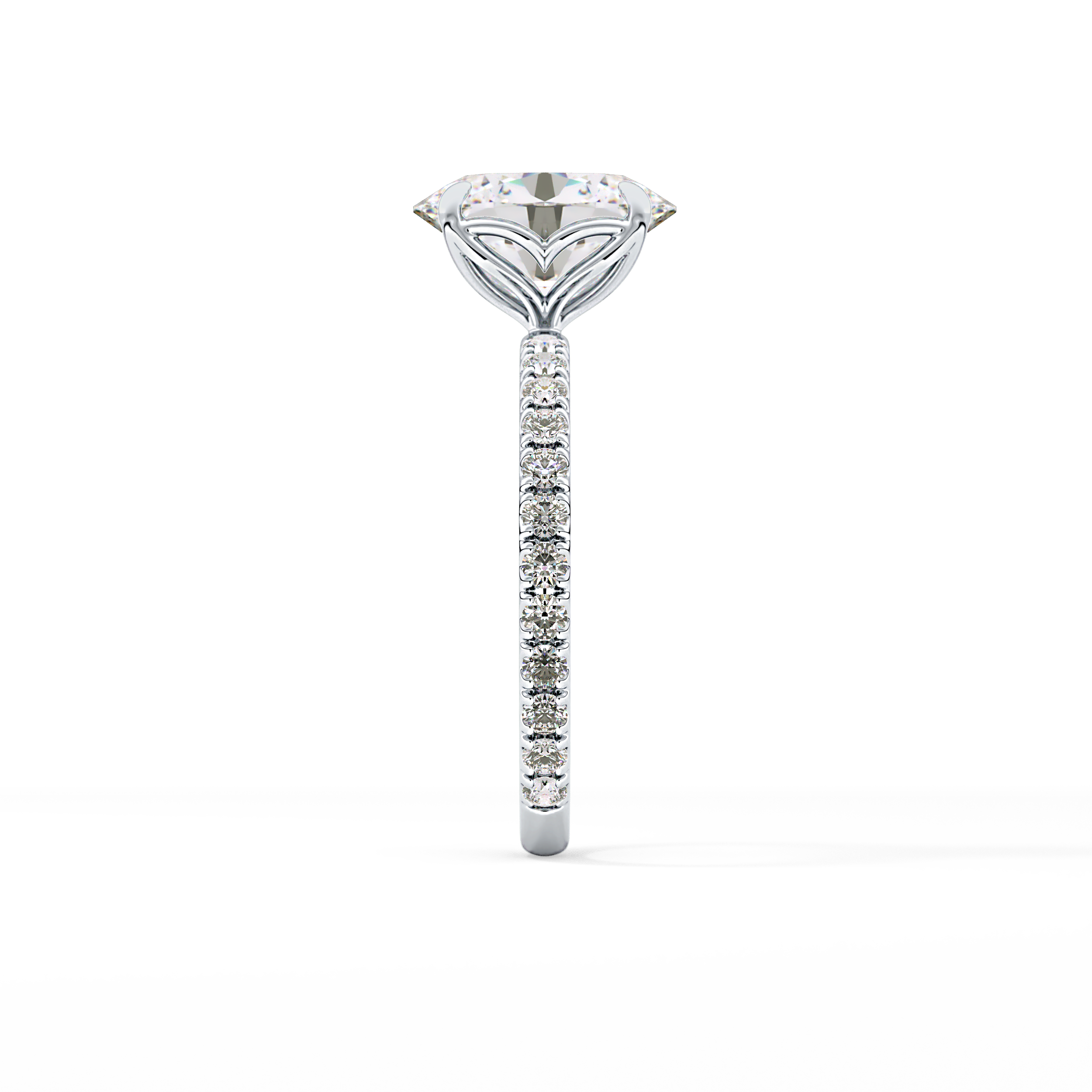 Oval Pave Lab Grown Diamond Engagement Ring