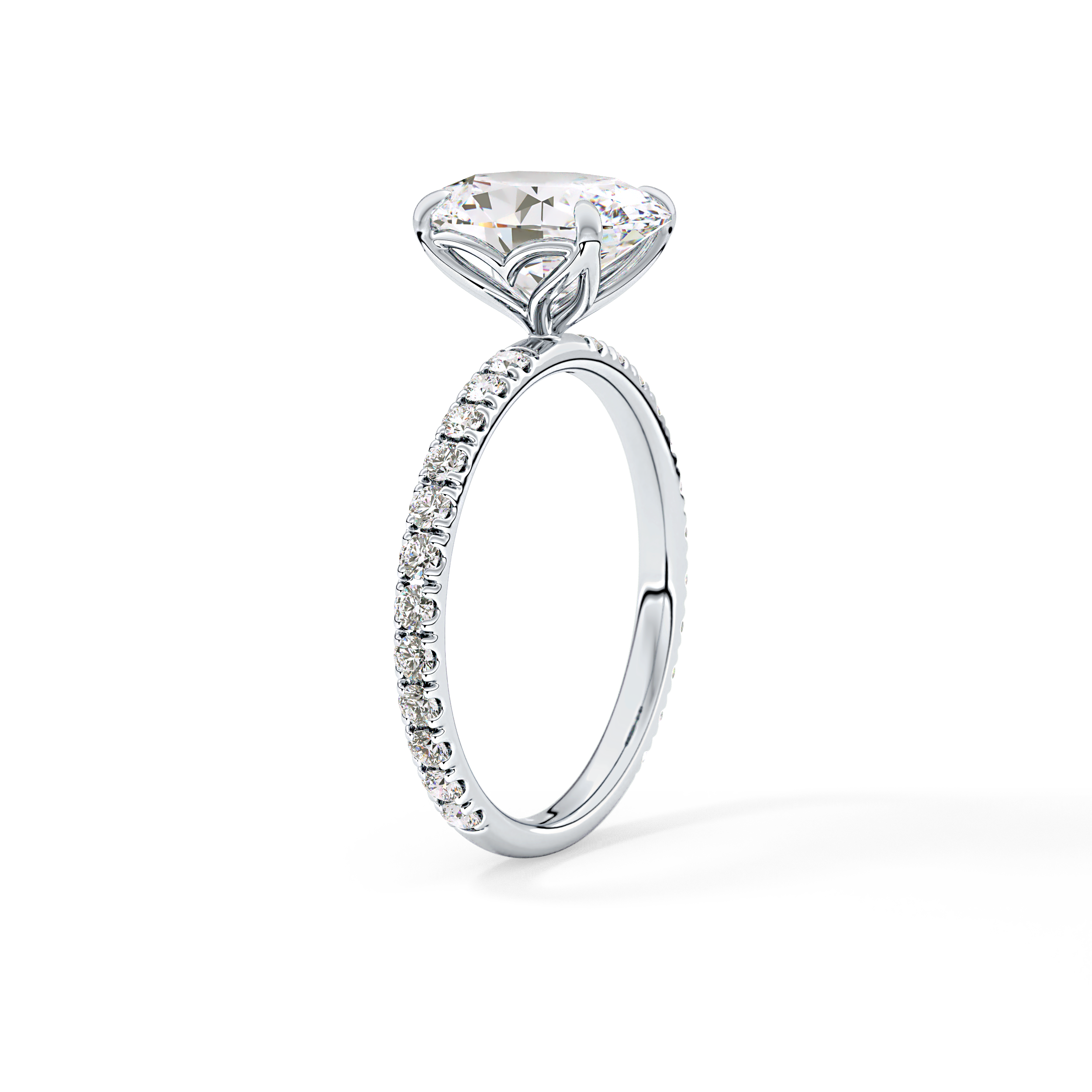 Oval Pave Lab Grown Diamond Engagement Ring
