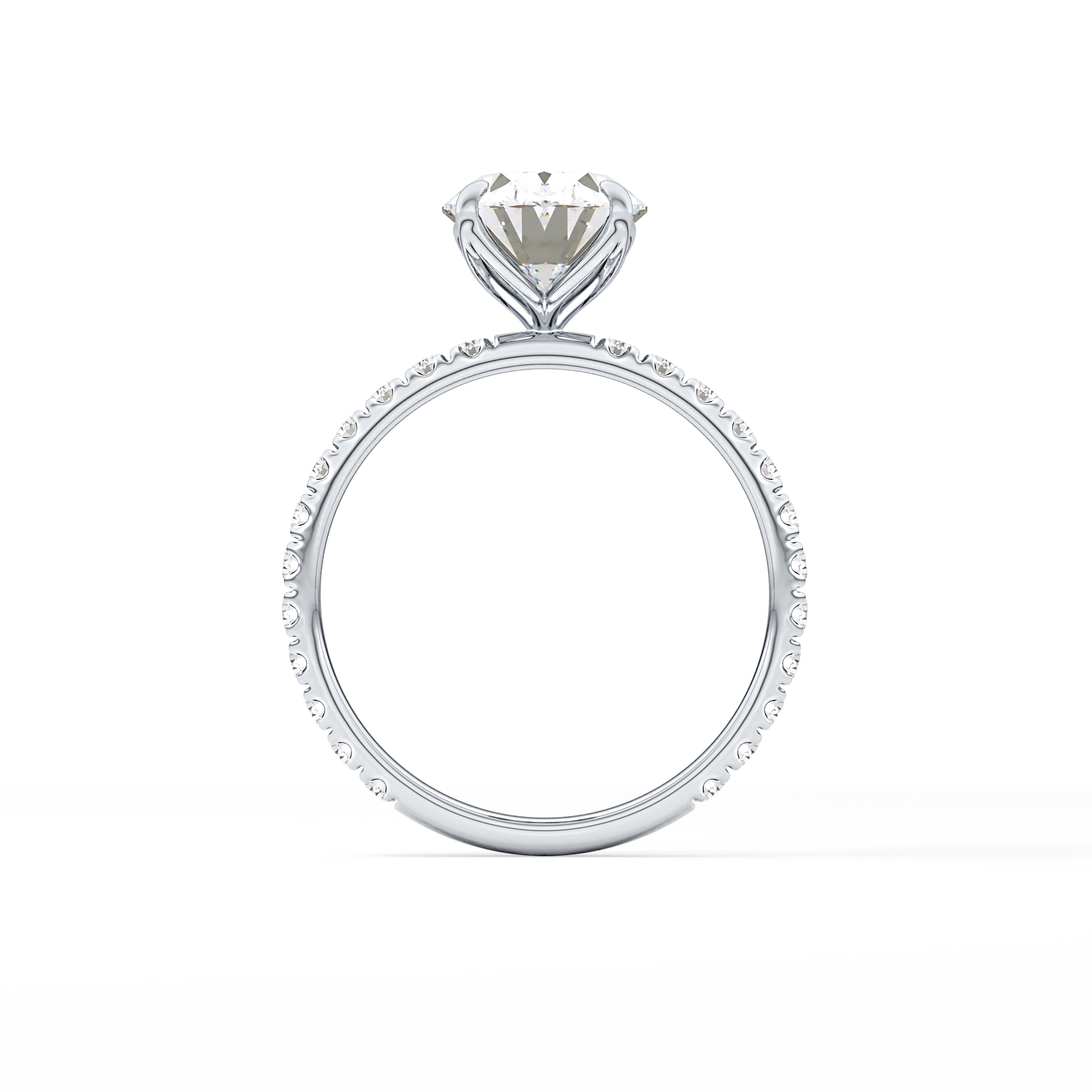 Oval Pave Lab Grown Diamond Engagement Ring