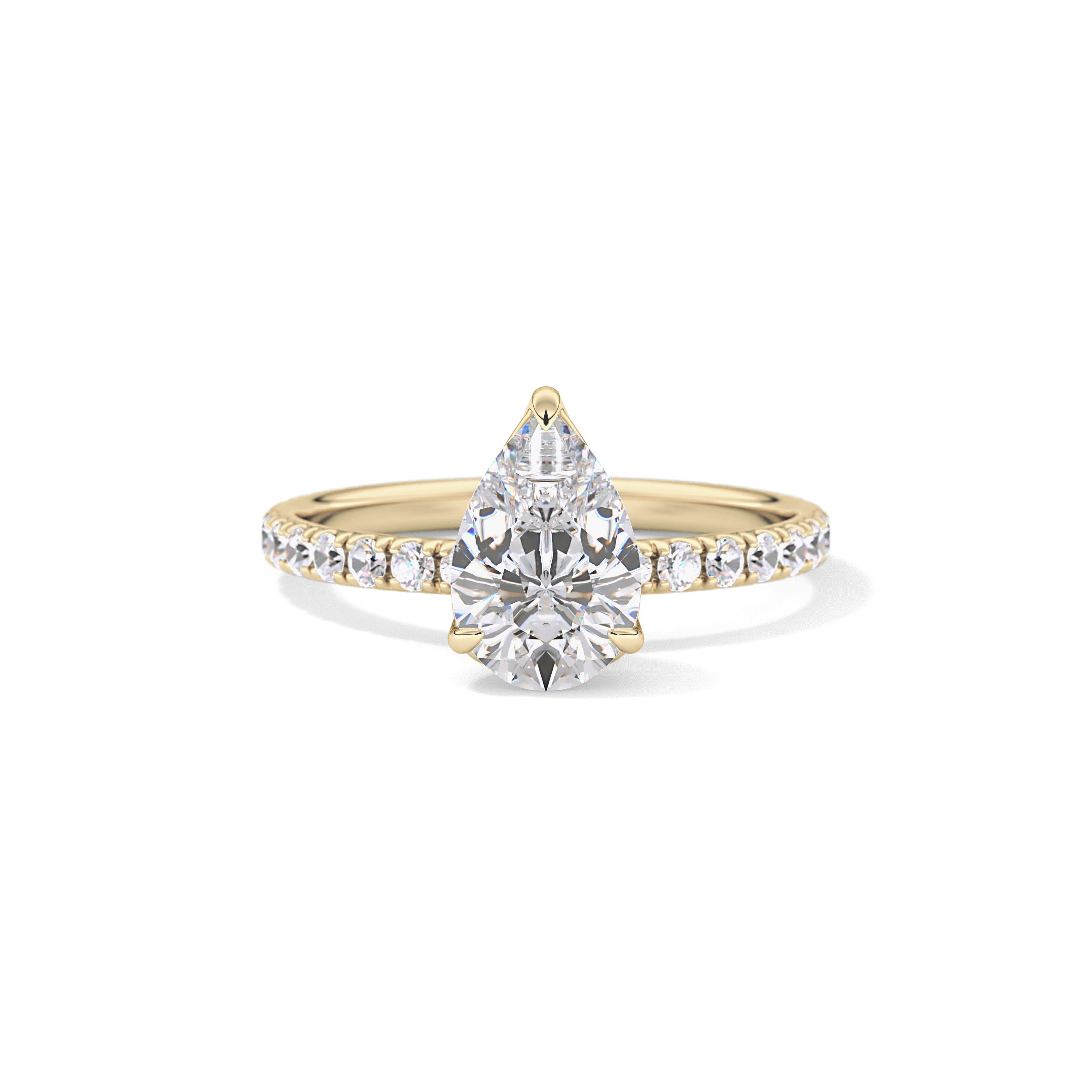 Pear Pave Lab Grown Diamond Engagement Ring