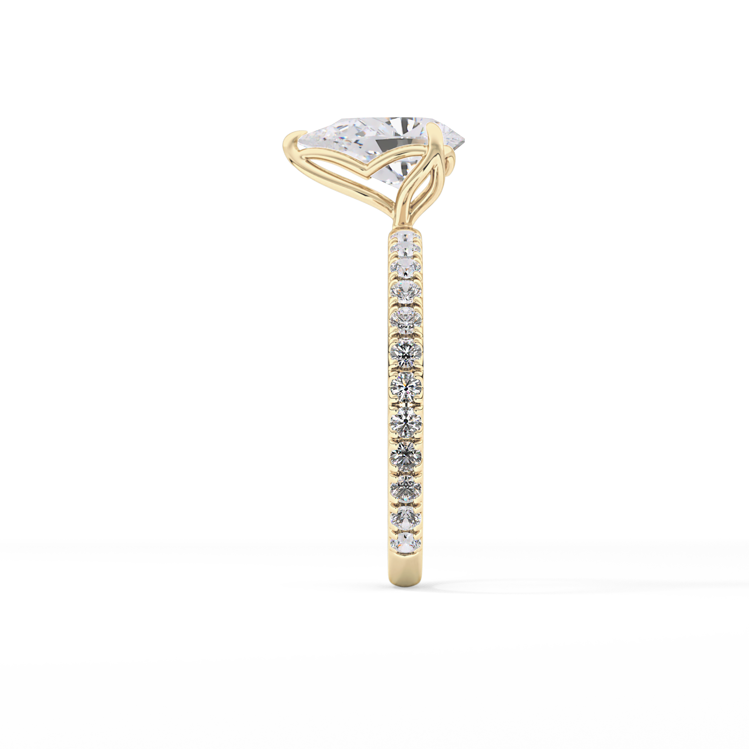 Pear Pave Lab Grown Diamond Engagement Ring