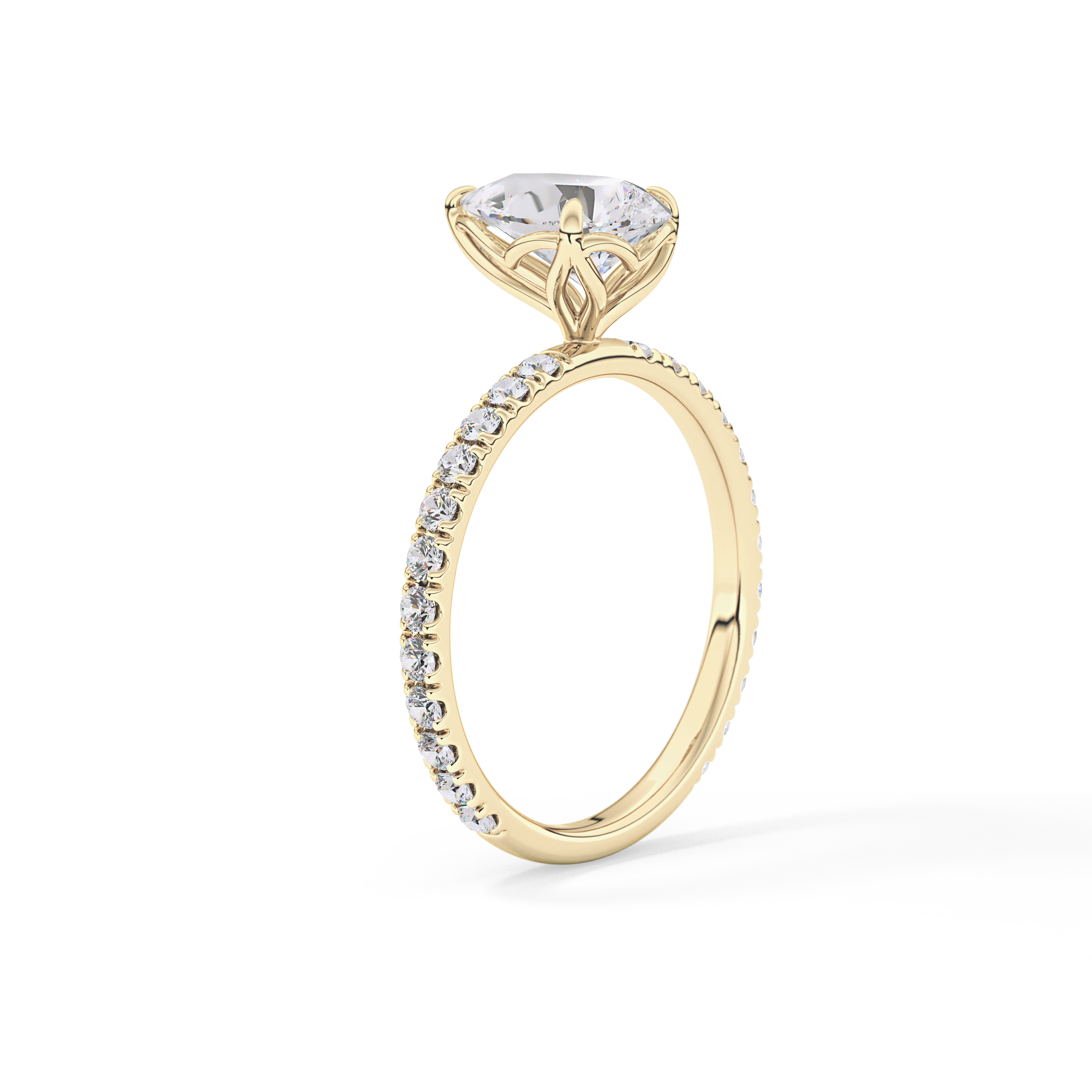 Pear Pave Lab Grown Diamond Engagement Ring