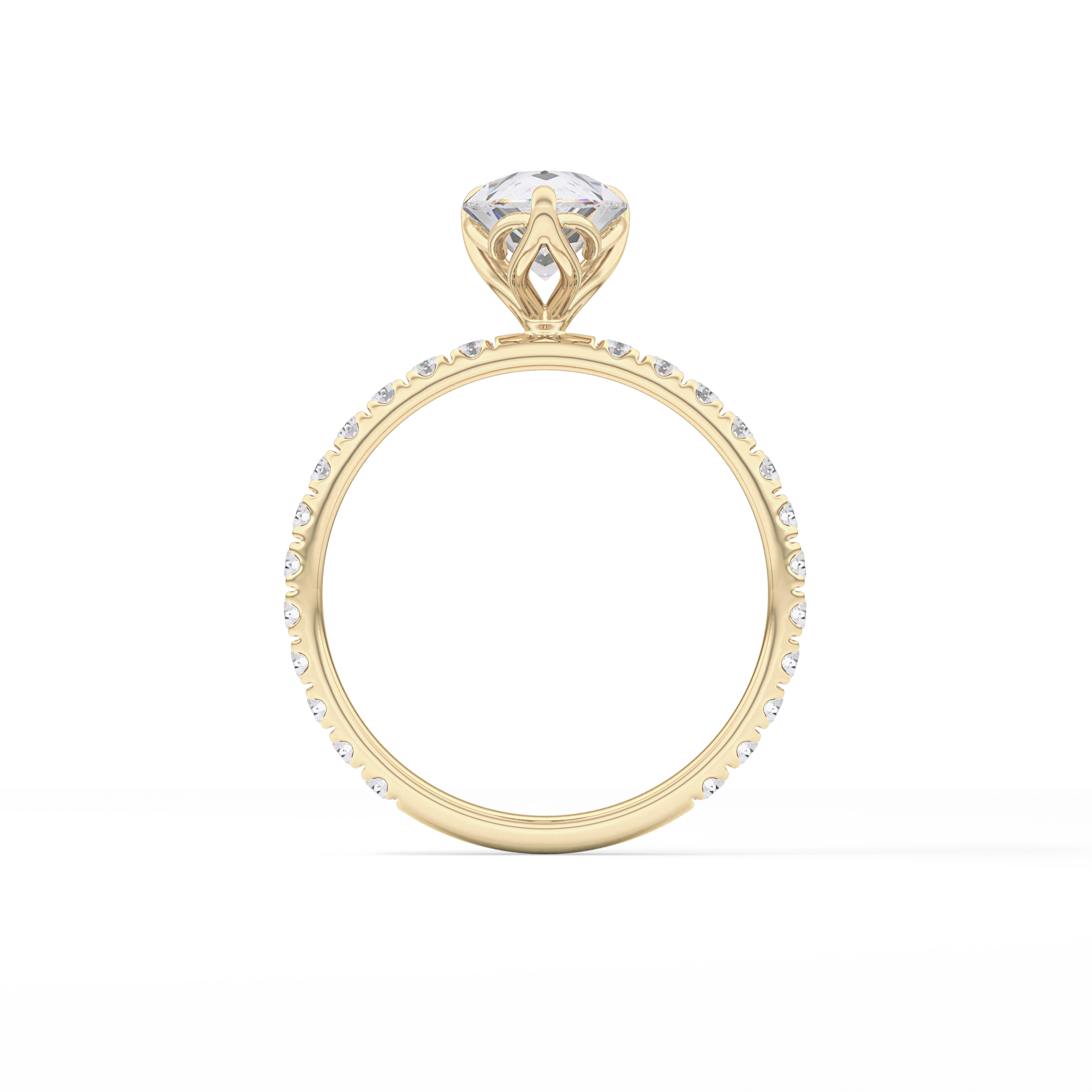 Pear Pave Lab Grown Diamond Engagement Ring
