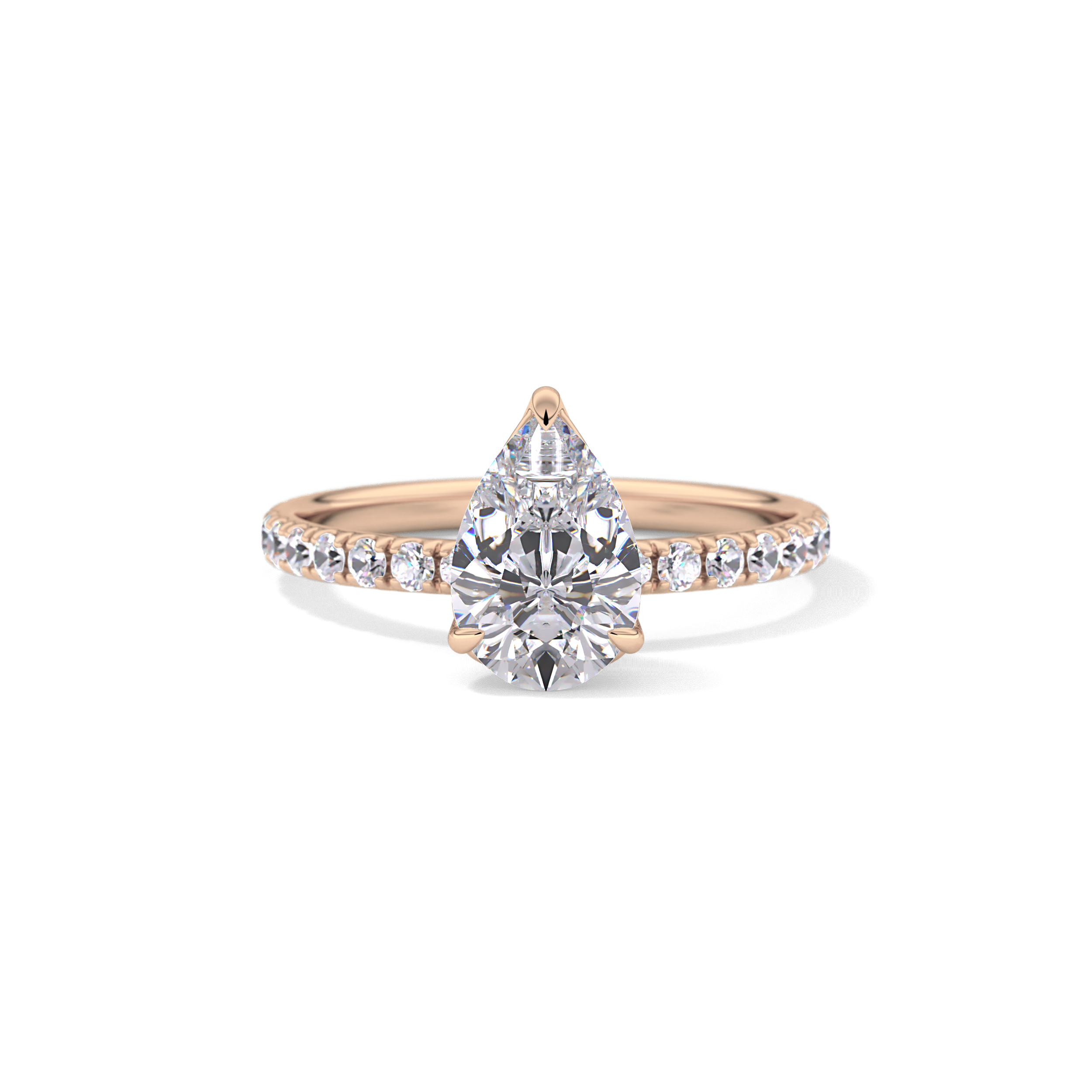 Pear Pave Lab Grown Diamond Engagement Ring